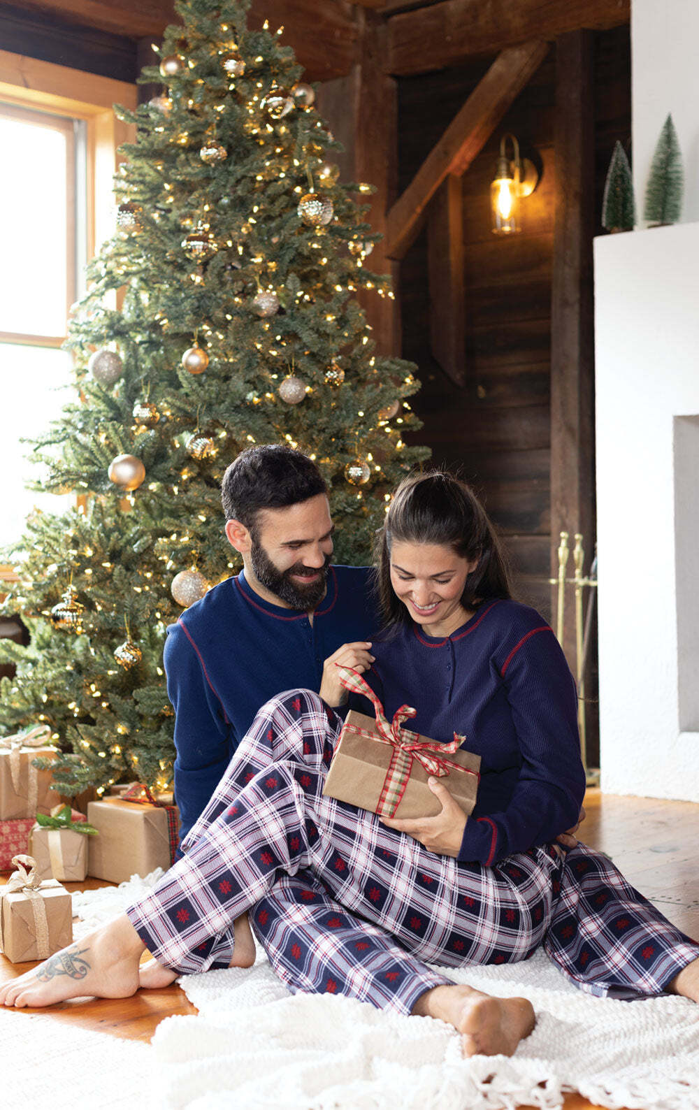 Snowfall Plaid Flannel Matching Family Pajamas