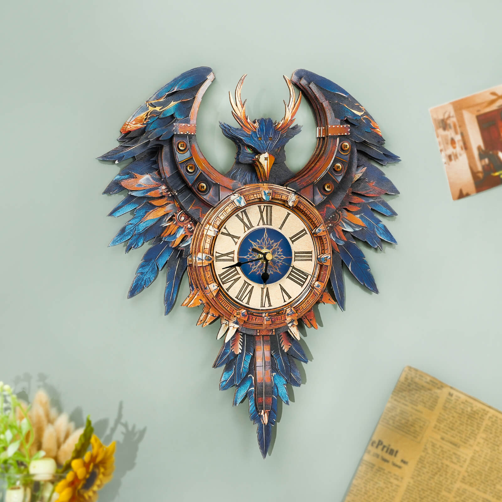 Thunderbirdâ€“ DIY Wooden Clock, 3D Puzzle Craft Kit