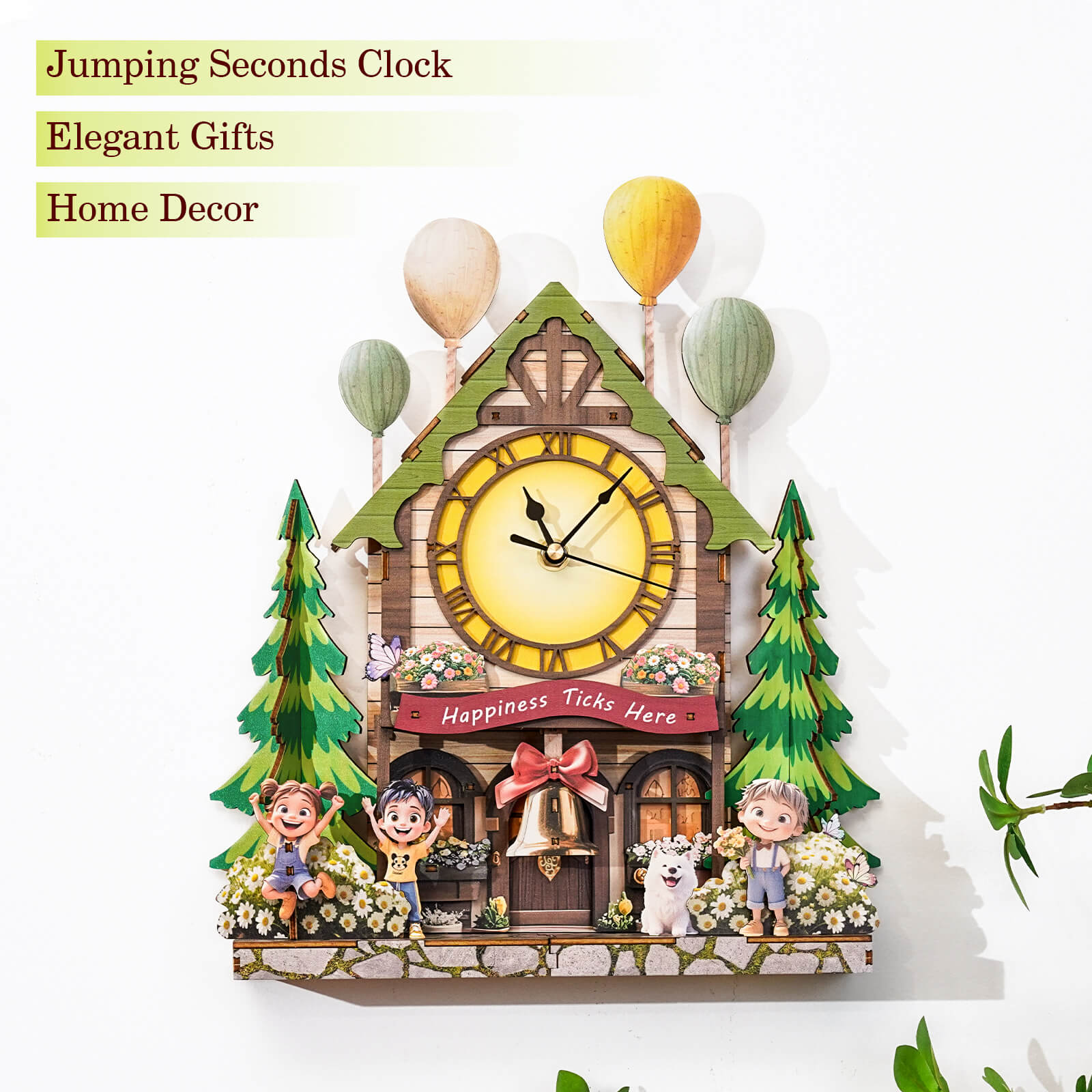 Balloon Cabin â€“ DIY Wooden Clock, 3D Puzzle Craft Kit