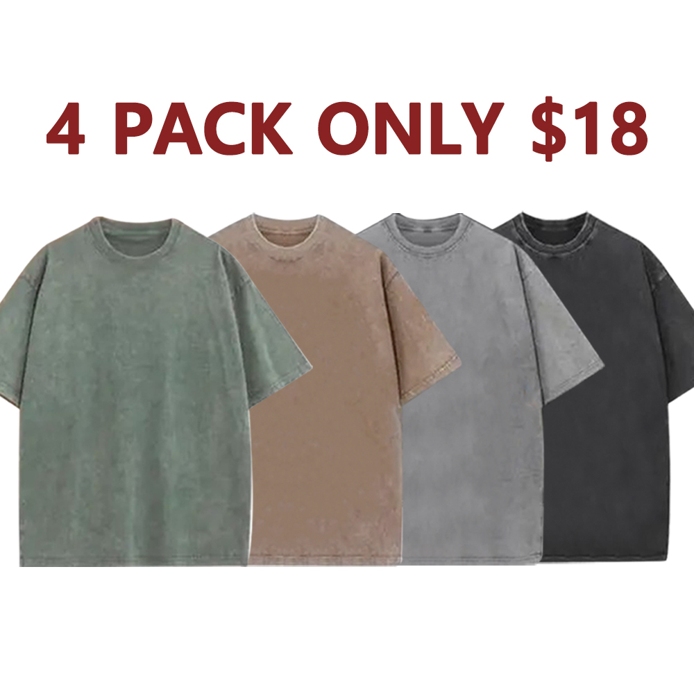 Oversized Vintage Heavyweight Tees – Unisex Gym Cotton Acid Wash