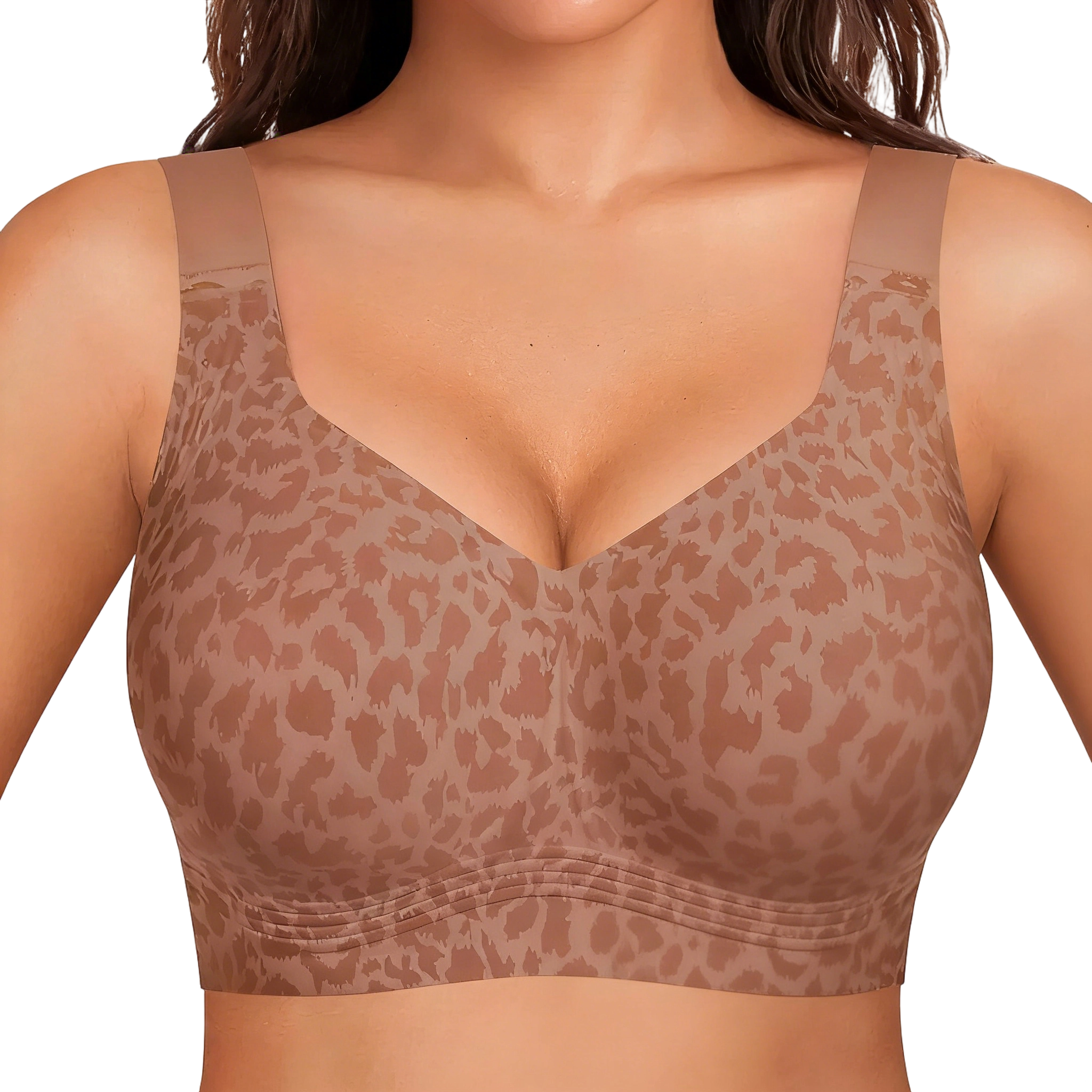 Women Jelly Wireless Womens Comfortable Wireless Bras Push Up Bralettes Seamless Tshirts Bras Deep V Everyday Bras