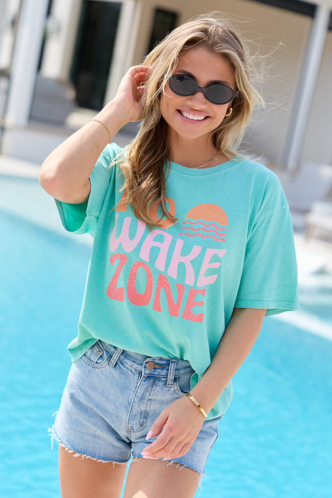 No Wake Zone Mint Graphic Tee