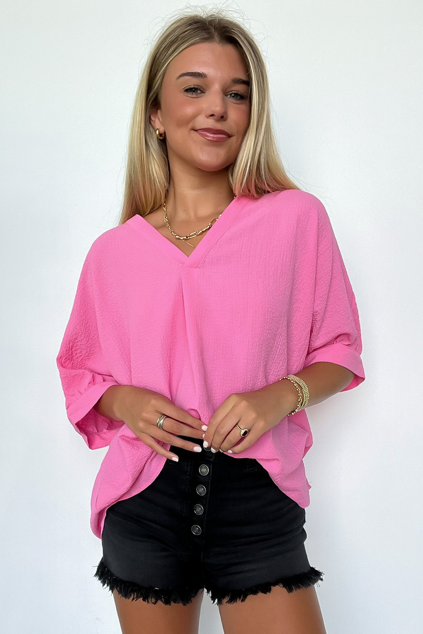 V-Neck Flowy Blouse Top