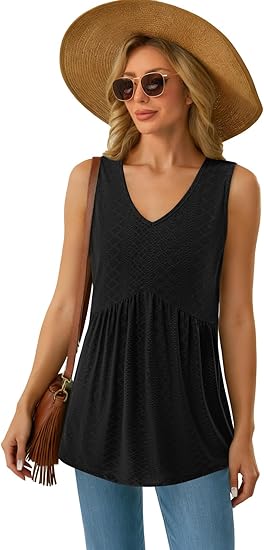 Women's Flowy Babydoll Peplum Tank Top