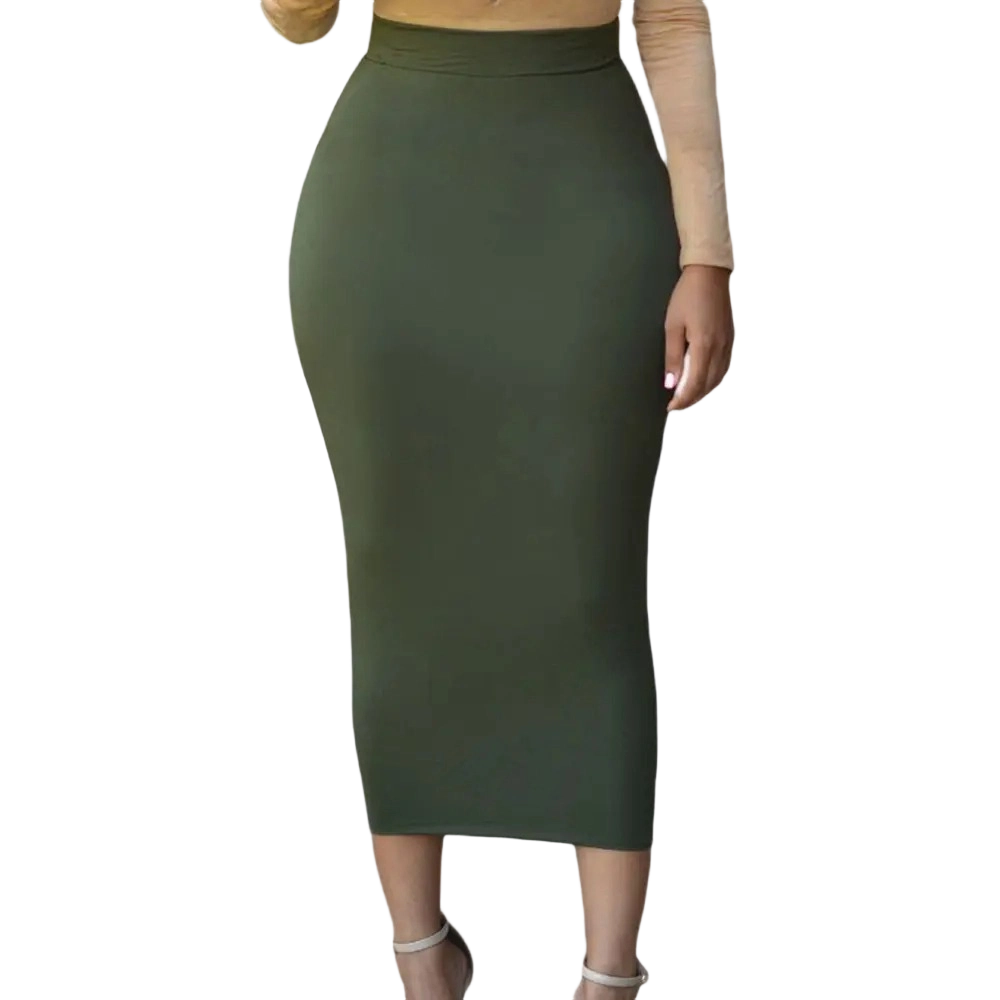 Women’s High Waisted Tummy Control Bodycon Maxi Skirt