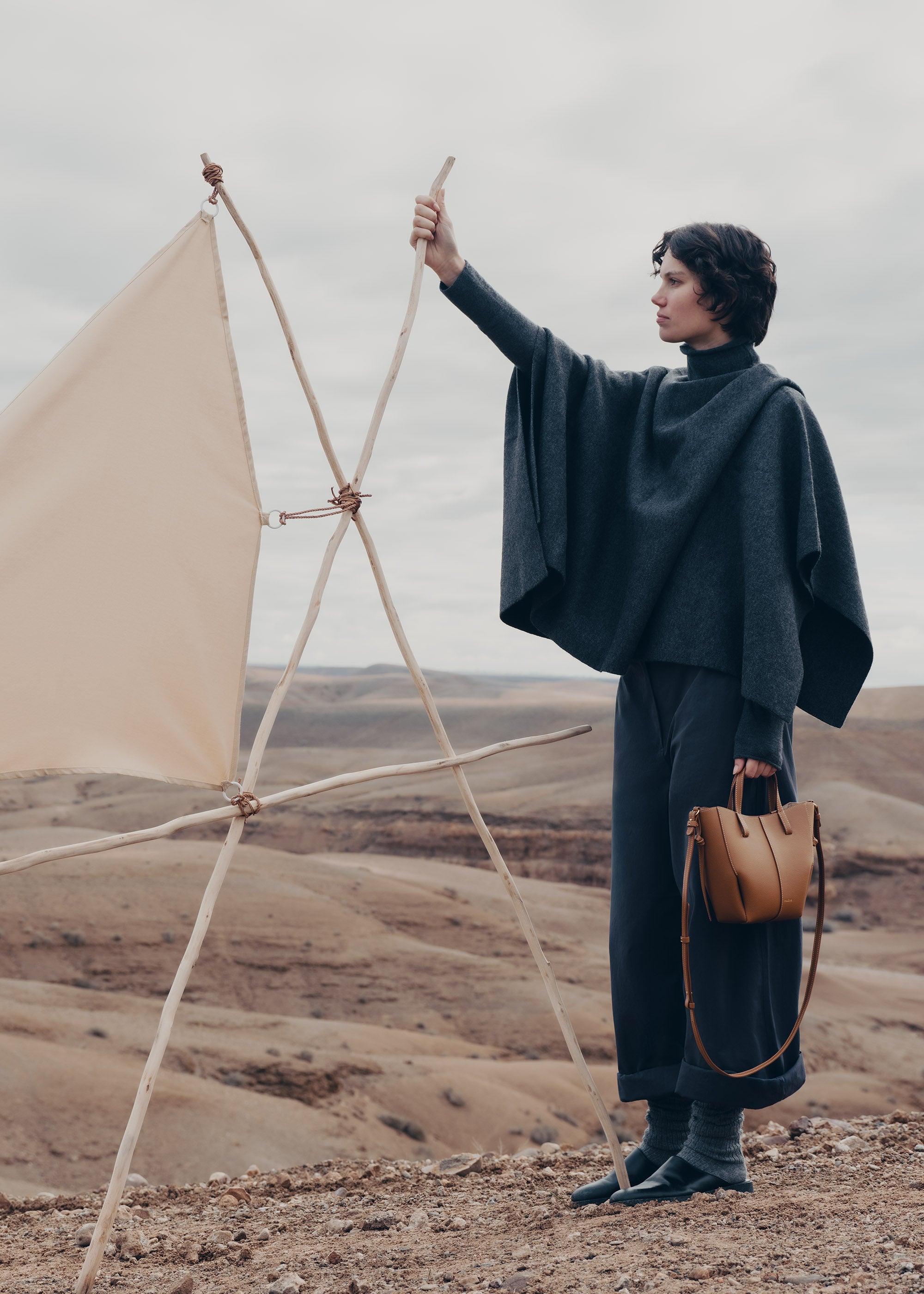 Cyme Tote Nano - Textured Camel Clearance sale