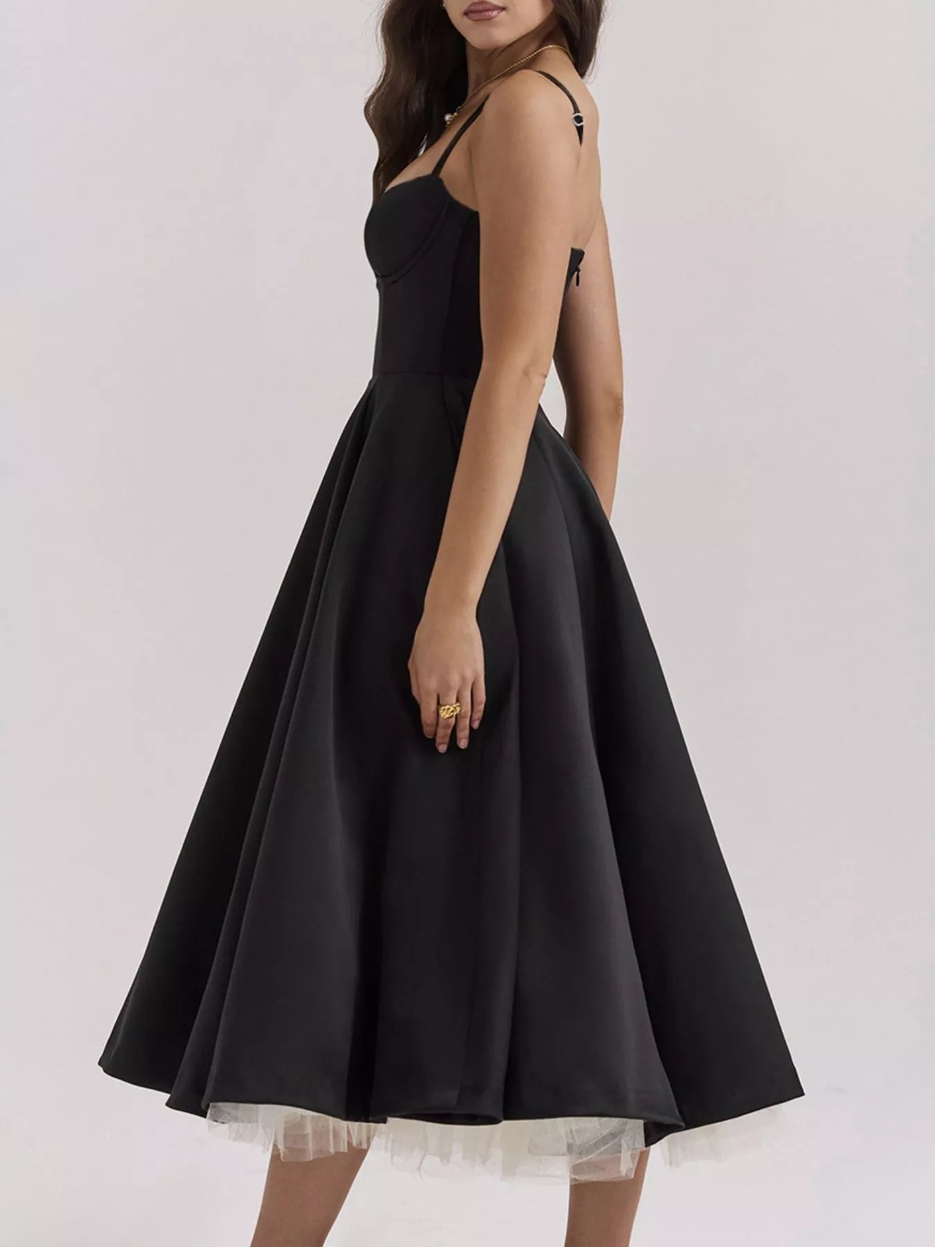Sweetheart Neck A-Line Midi Dress