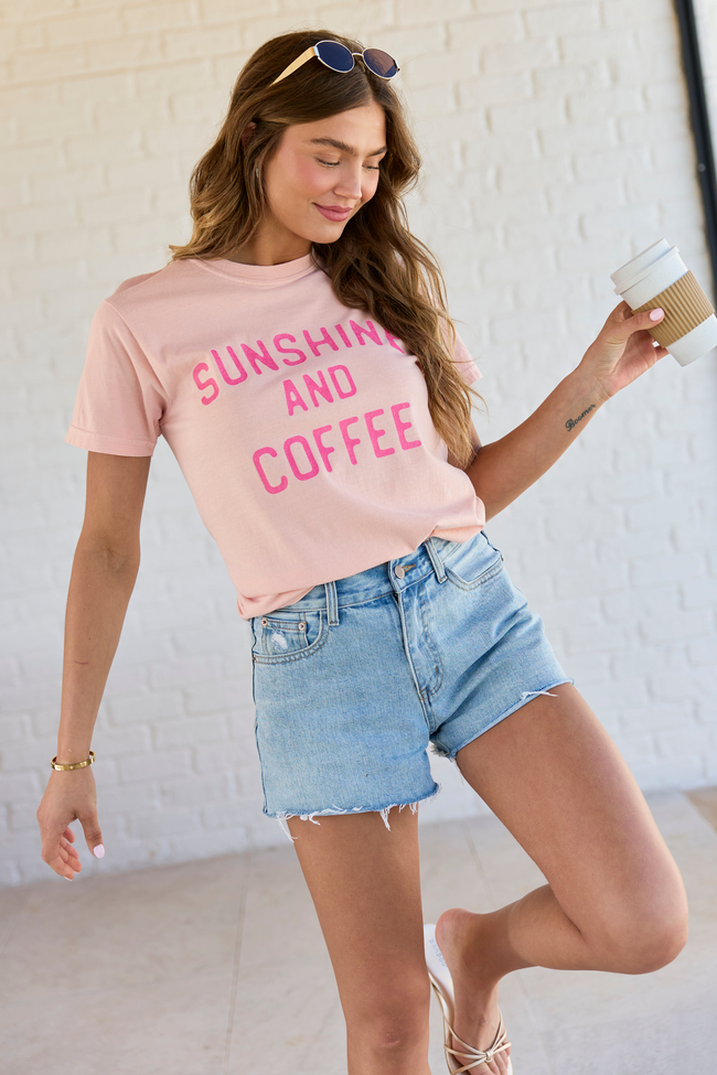 Sunshine And Coffee Orange Graphic Tee