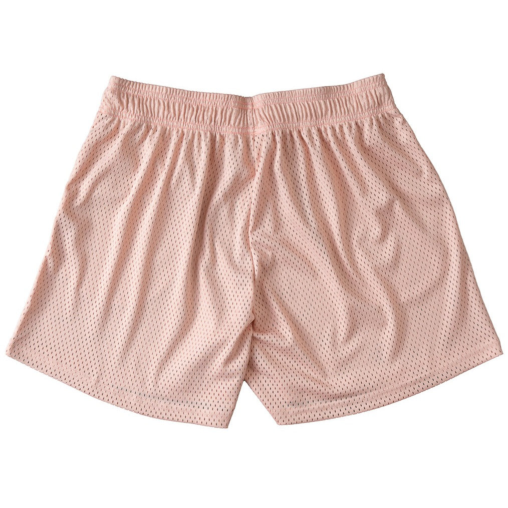 VENTED MESH SHORTS SCRIPT - ROSE / WHITE