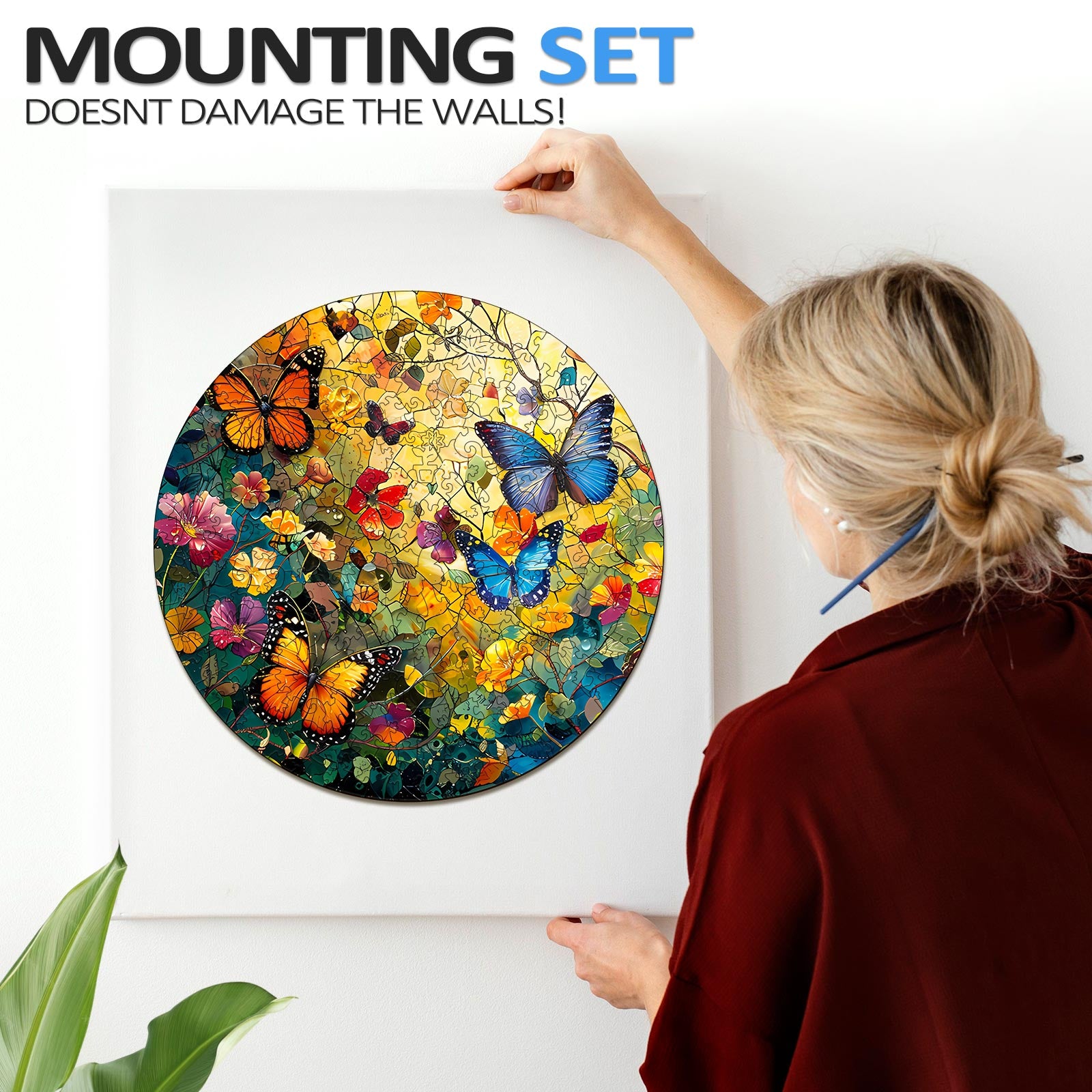 Butterflies and Flowers Wooden Jigsaw Puzzle