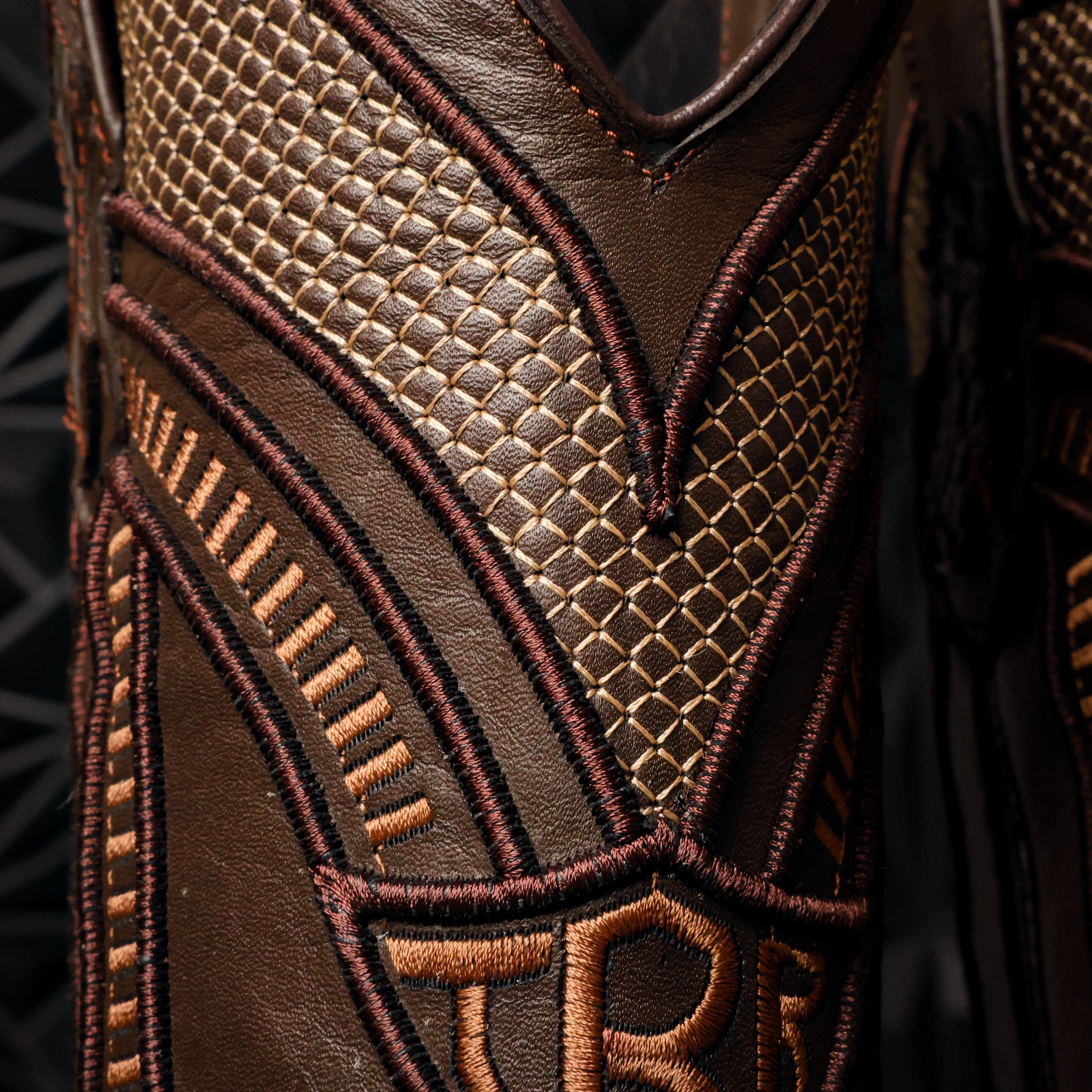 Brown Caiman Hornback Leather Boots - Square Toe