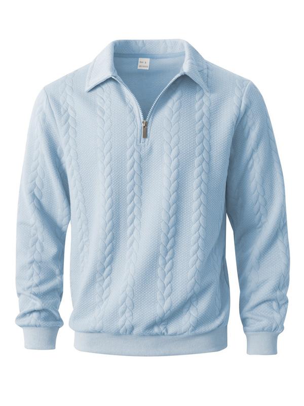 Men's Classic Cable Knit Quarter-Zip Pullover