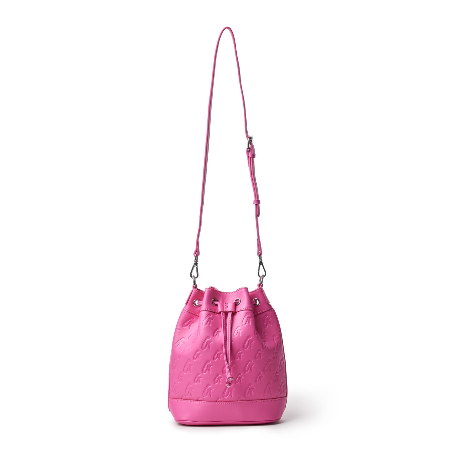 MEDIUM MONOGRAM BUCKET BAG - HOT PINK