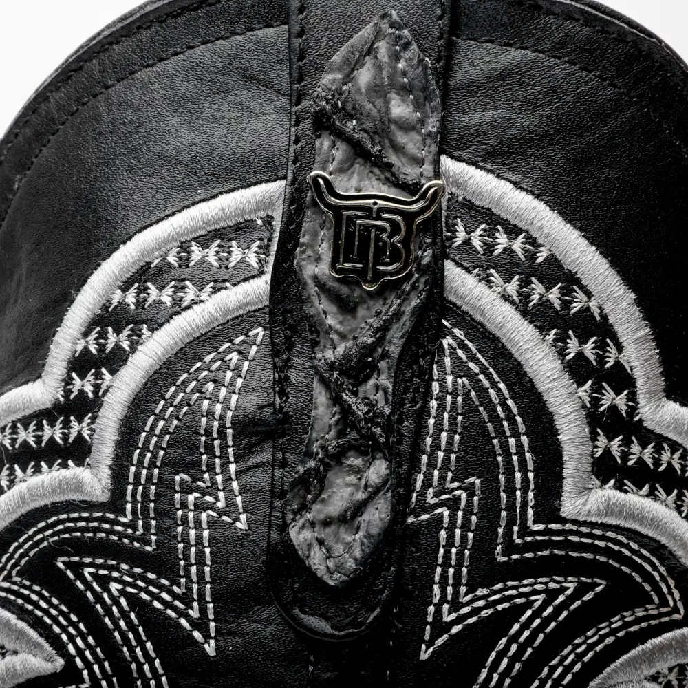 Grey Jumbo Pirarucu Leather Boots - Square Toe