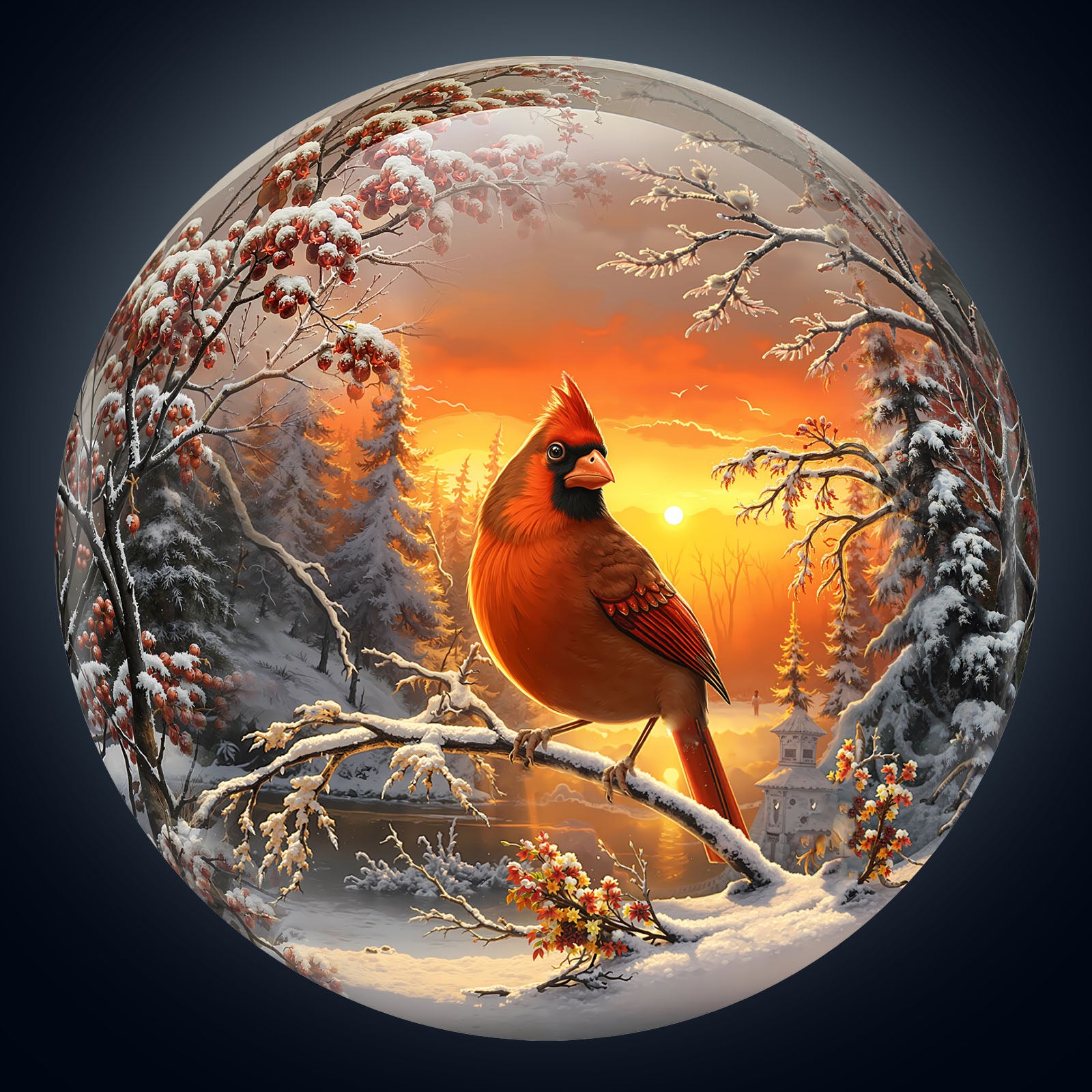 Snow Cardinal Wooden Jigsaw Puzzle