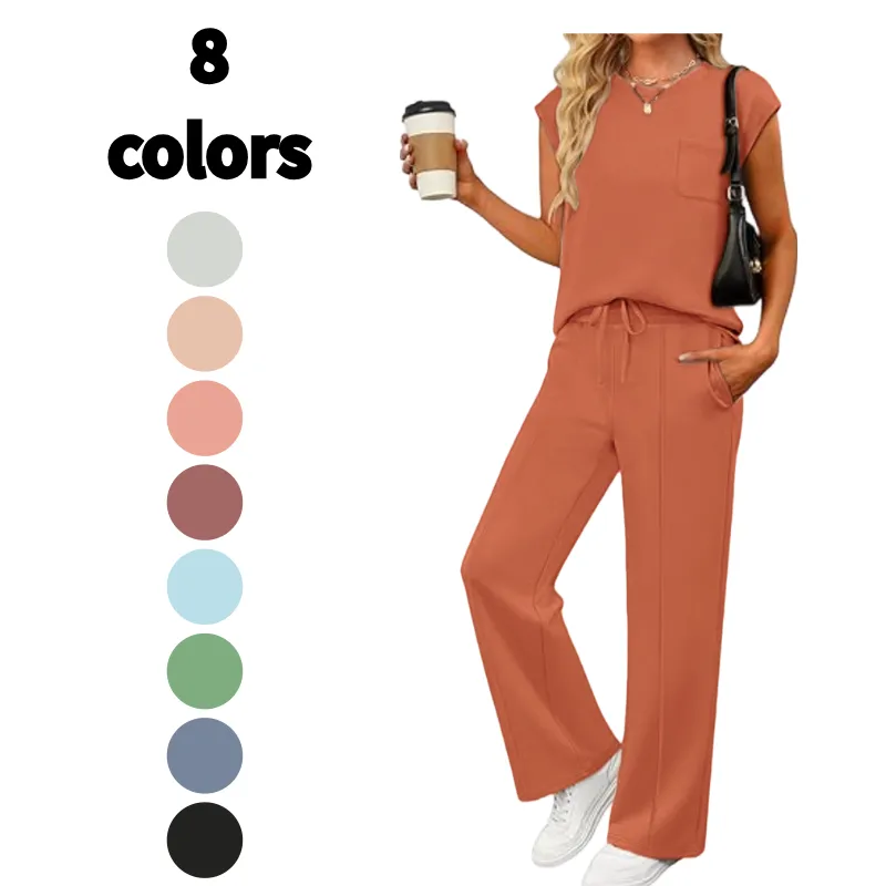 Women's 2-Piece Sleeveless Wide Leg Lounge Set