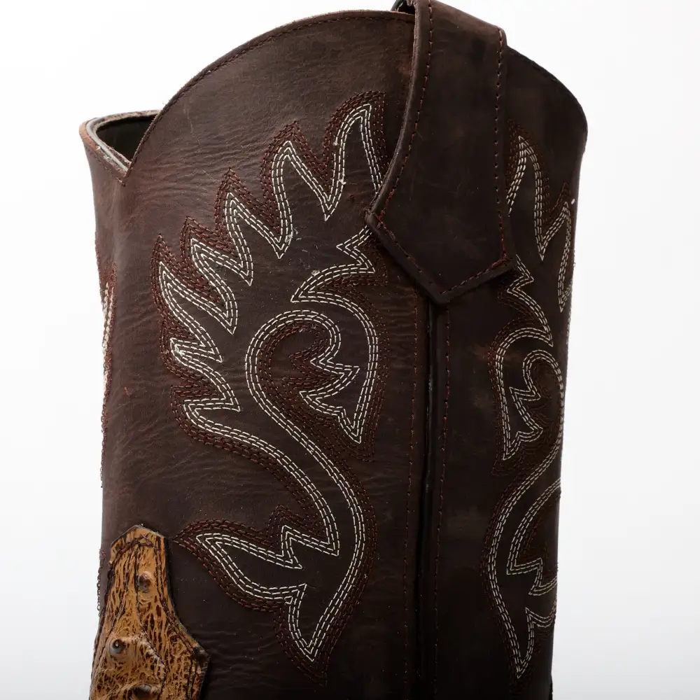 Light Honey Ostrich Leather Boots With 3D Lightweight Sole - Composite Toe