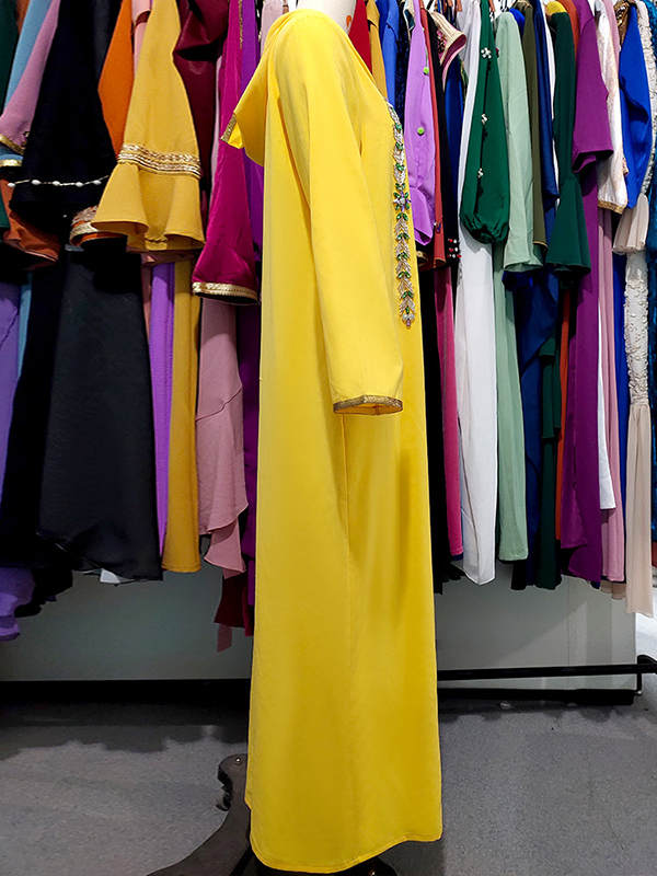 Casual Loose Sequined Solid Color Hooded Dress