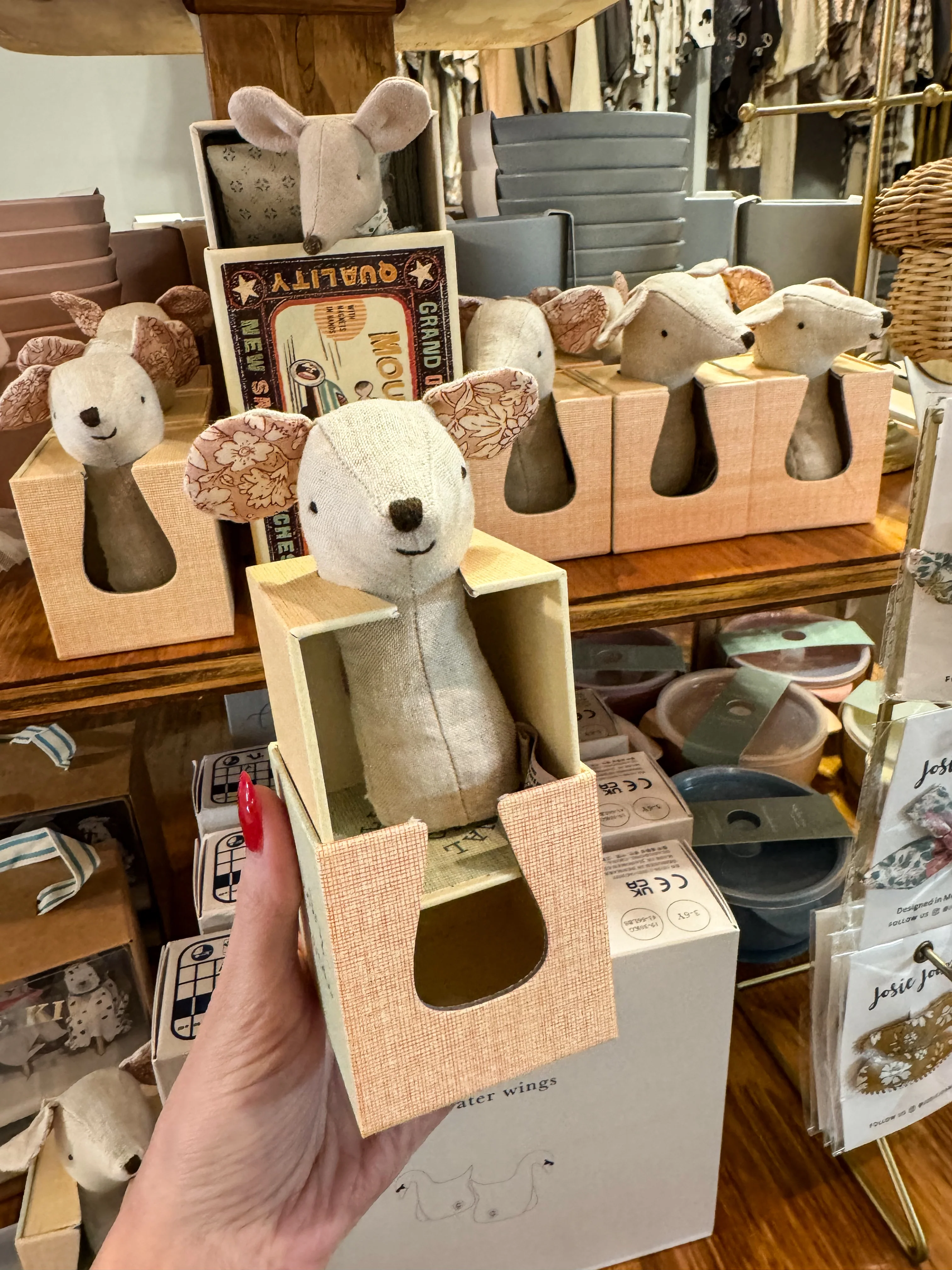 Lullaby Friend Rattles, Mouse - Natural