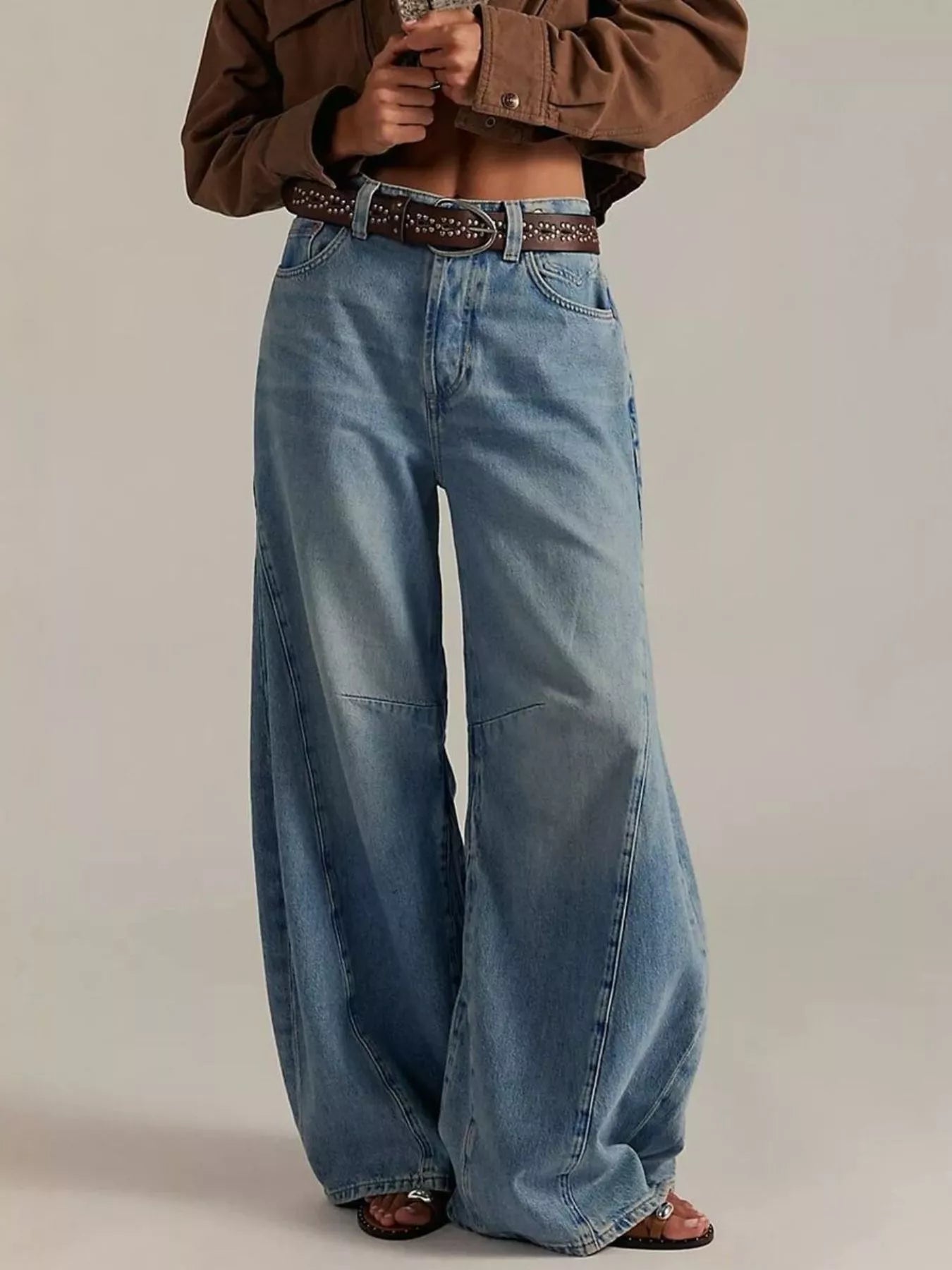 Washed Wide Leg Jeans