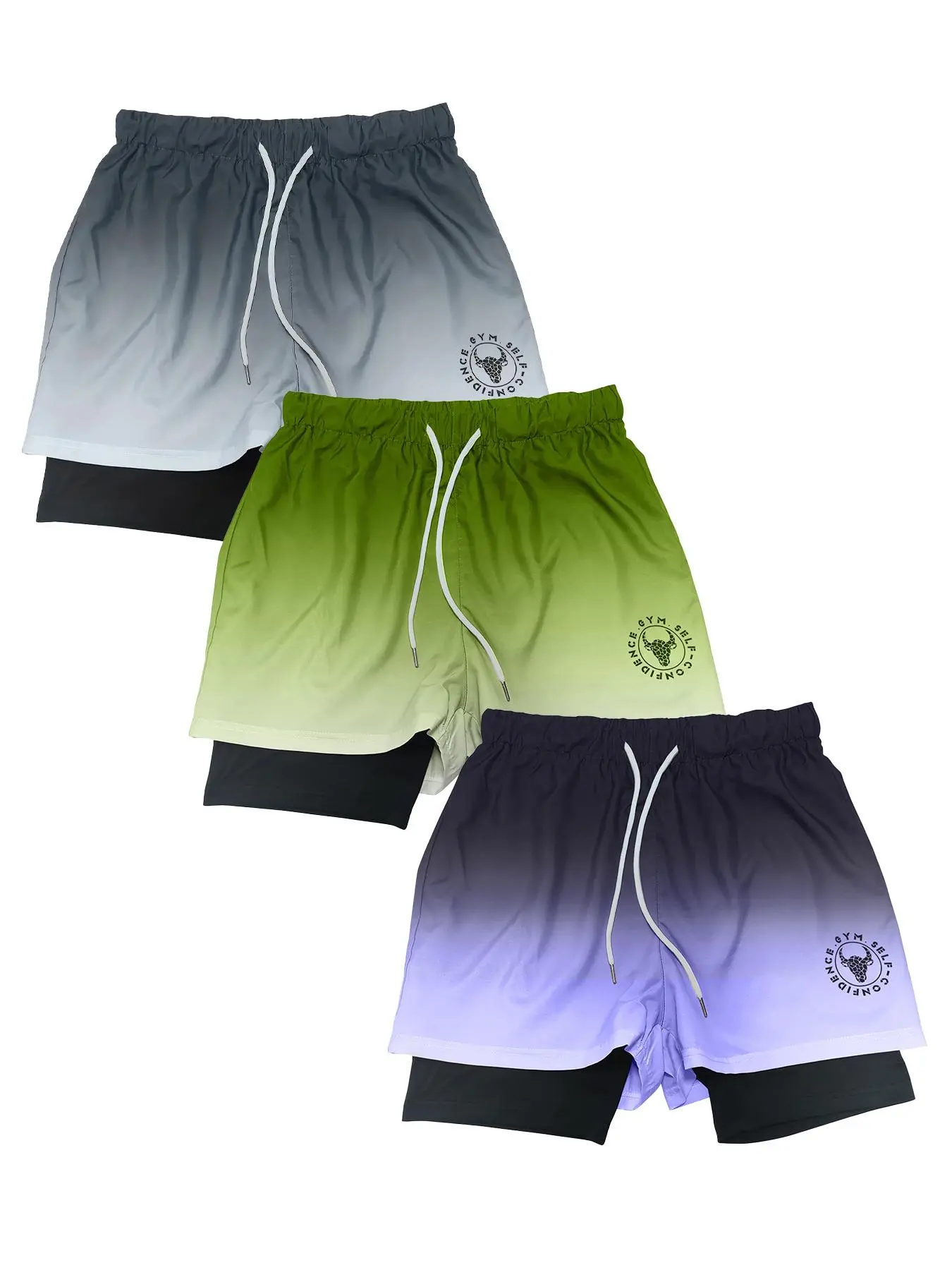 Men’s Performance 2-in-1 Ombre Letter Print Shorts