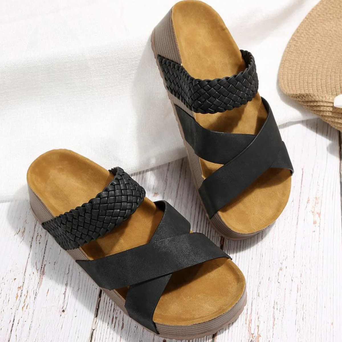 Crisscross Open Toe Platform Sandals (multiple color options)