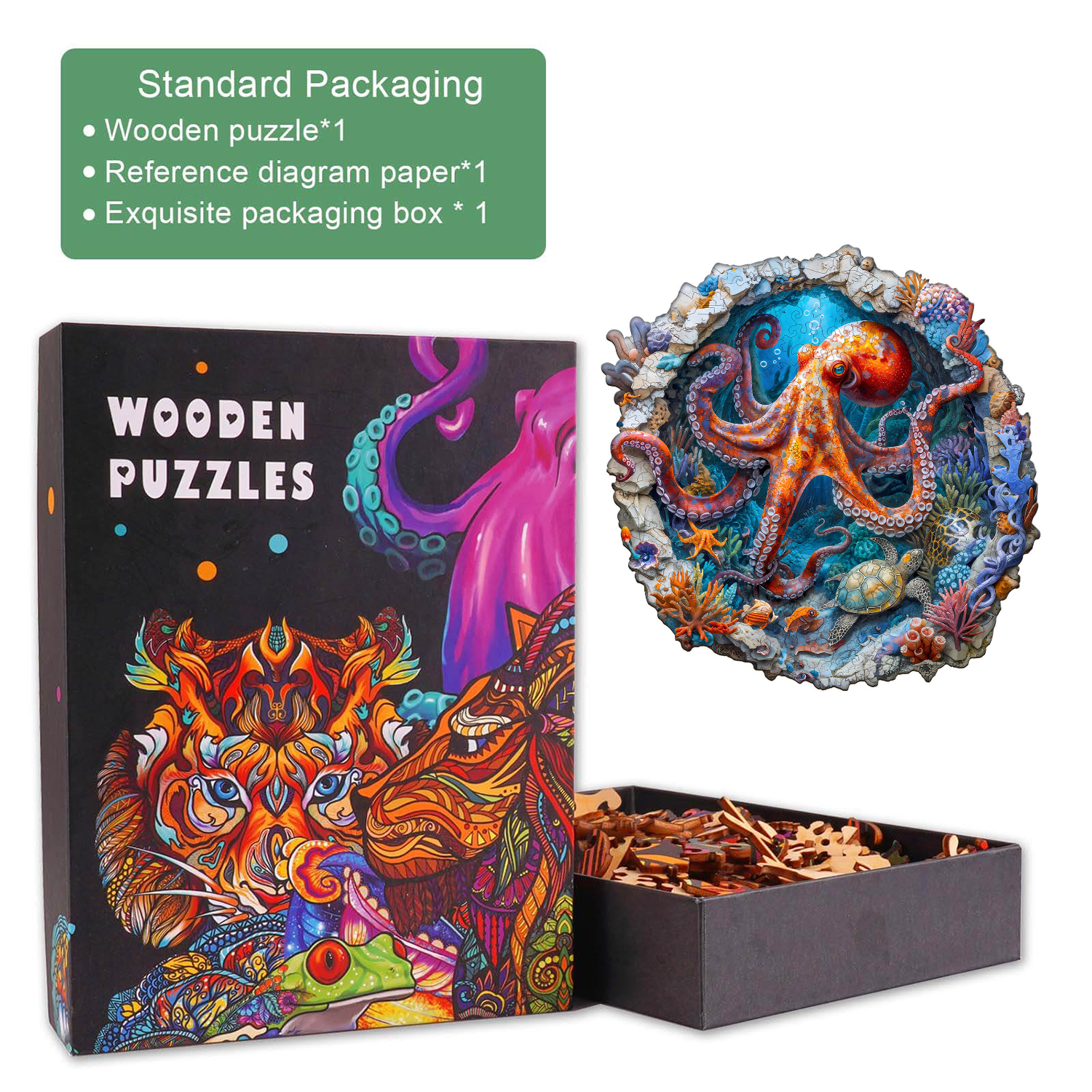 Octopus Haven Wooden Jigsaw Puzzle