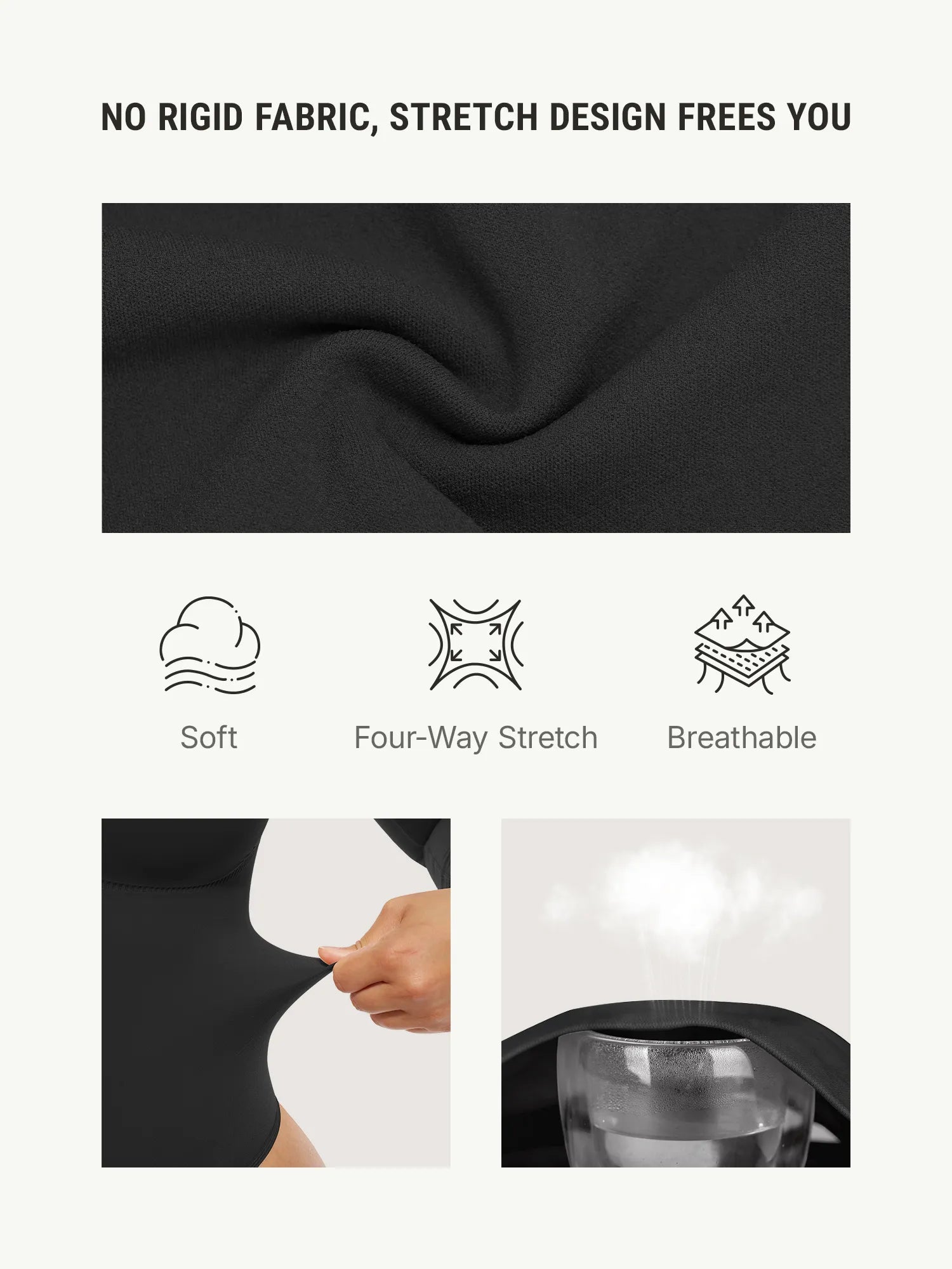 Feelingirl Seamless Long Sleeve Tummy Control Thong Bodysuit