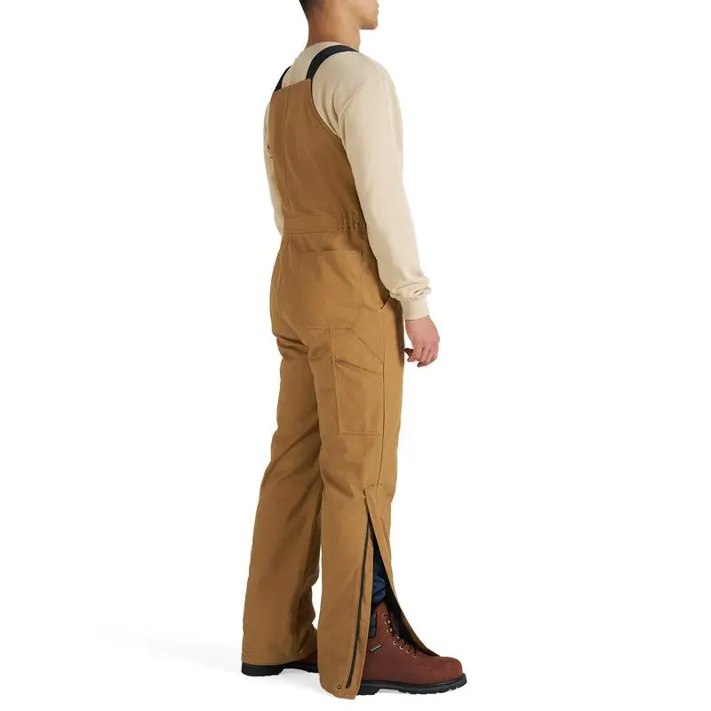 Men's Cold-Weather Insulated Bib Overalls - Loose-Fit Canvas + Tool Pockets