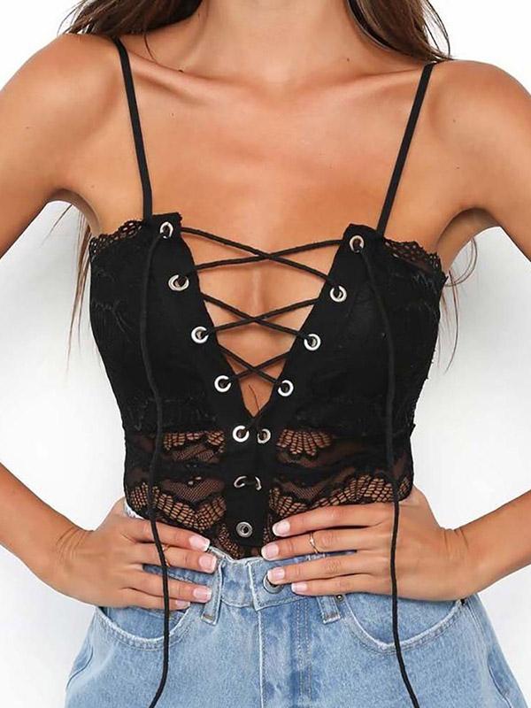 Split-Joint Bandage One-Piece Teddy Lingerie