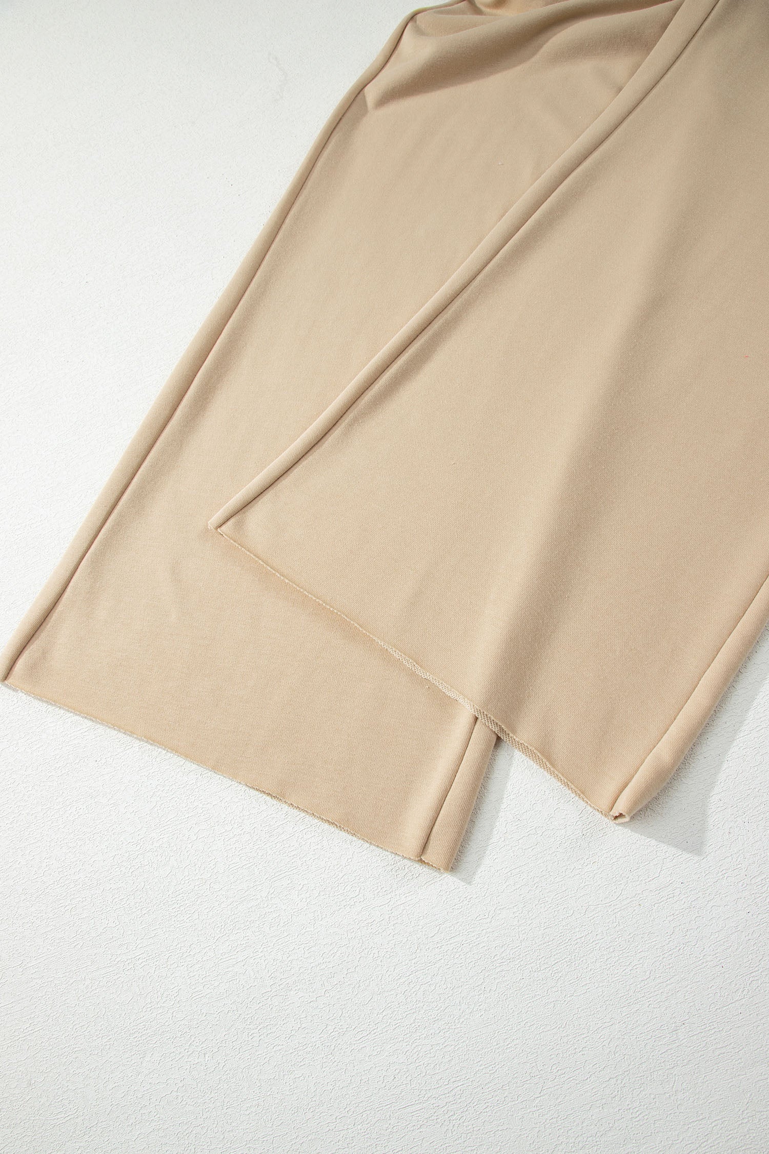 Parchment Solid Color Loose Tee Drawstring Wide Leg Pants 2pcs Outfit