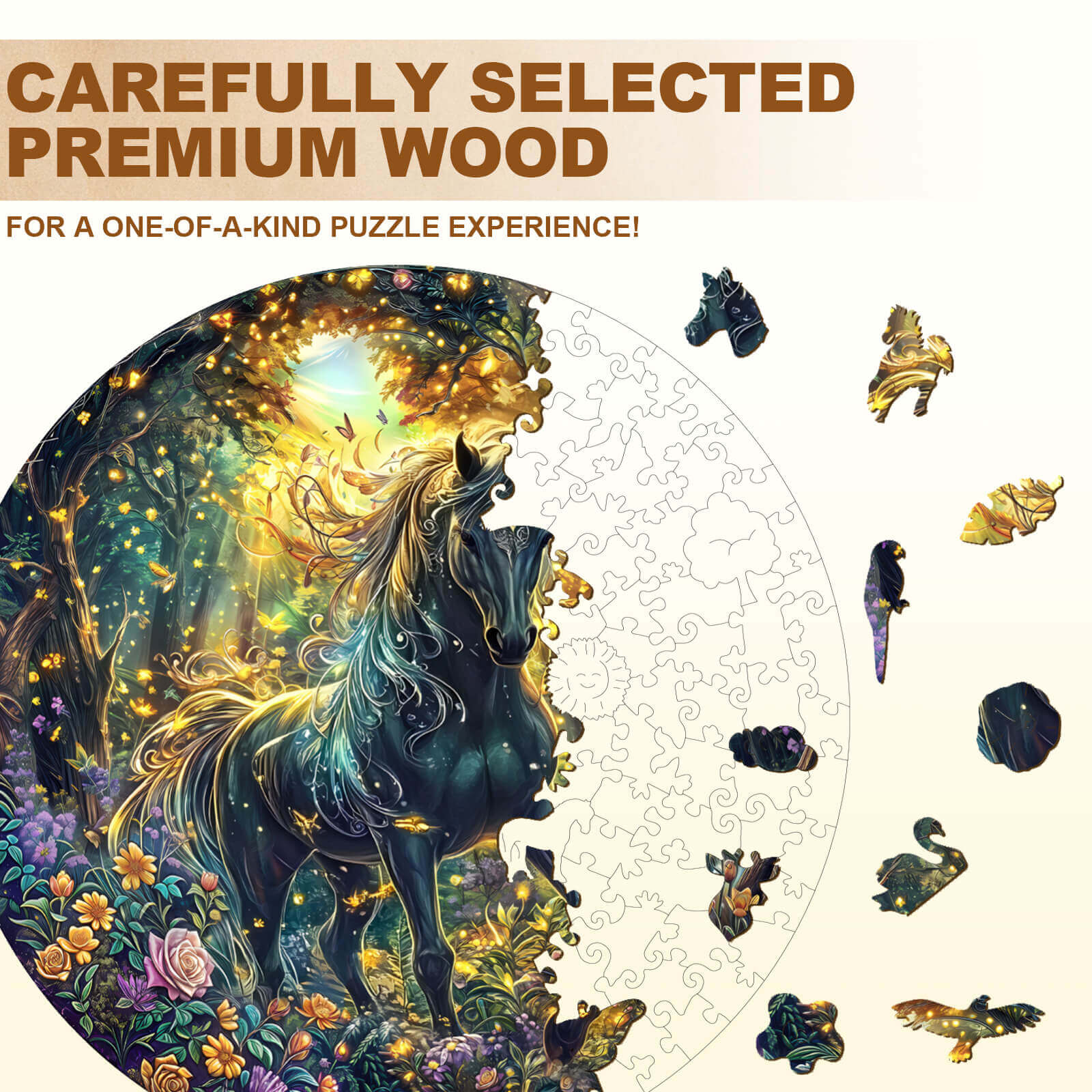 Forest Horse Wooden Jigsaw Puzzle