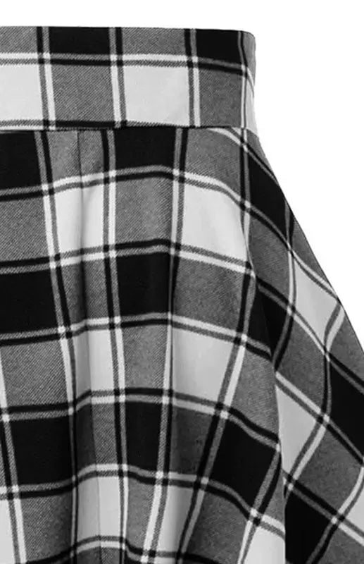 A-Line Plaid Print Mini Skirt