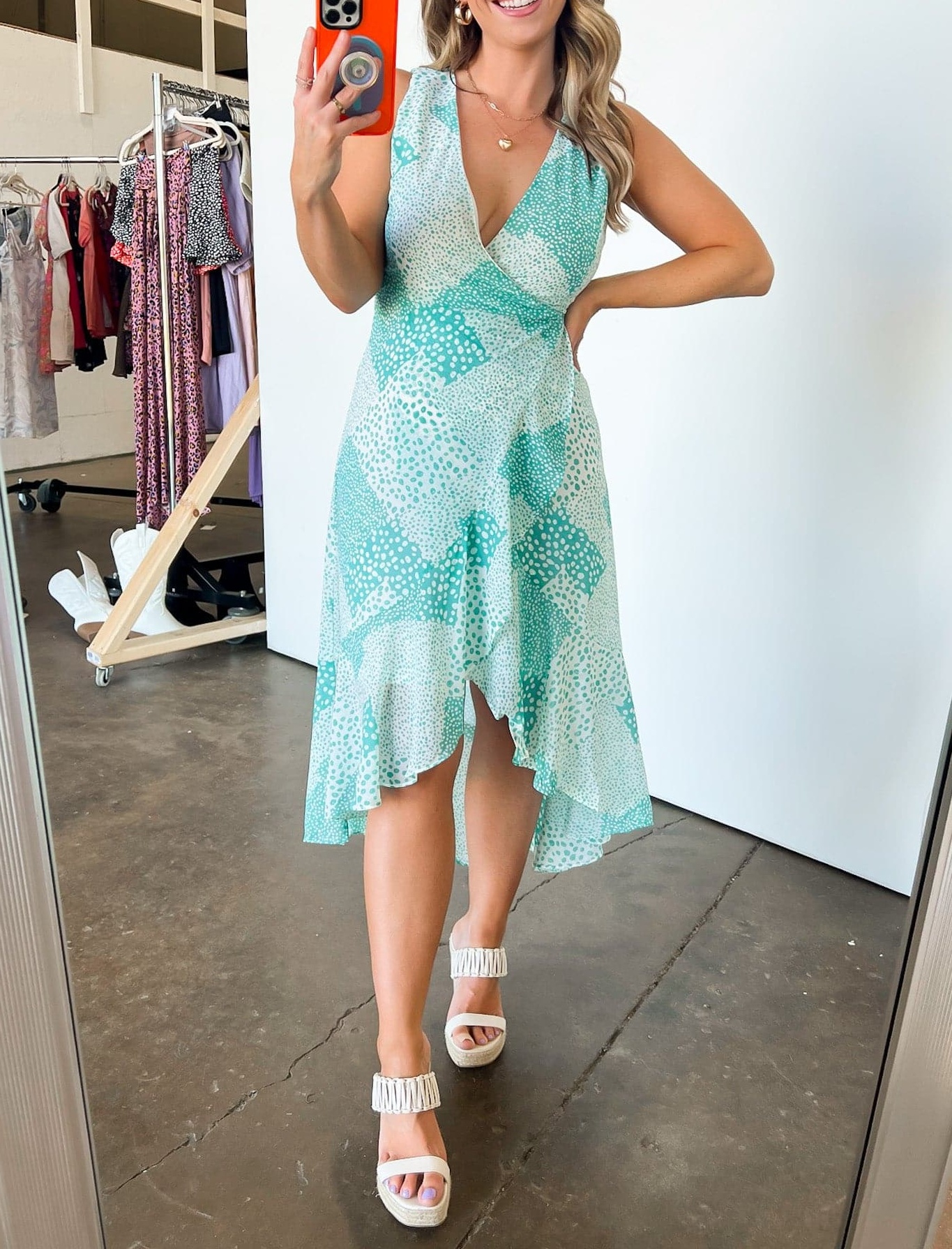 Patchwork Ruffle Hem Dress