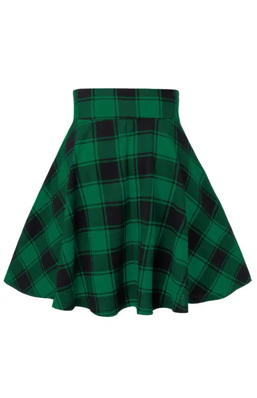 A-Line Plaid Print Mini Skirt