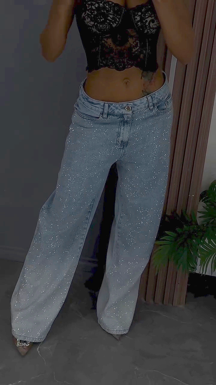 Women's Gradient Hot Diamond Casual Jeans