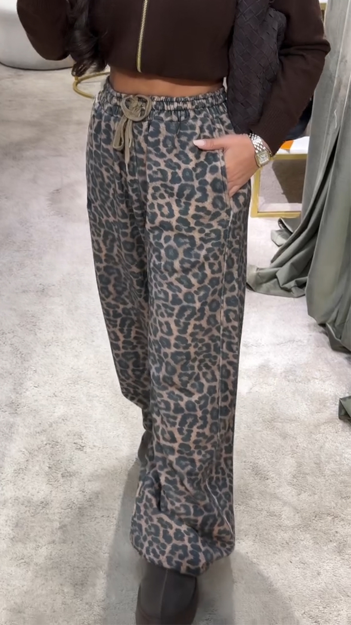 Women Drawstring Printed Casual Pants