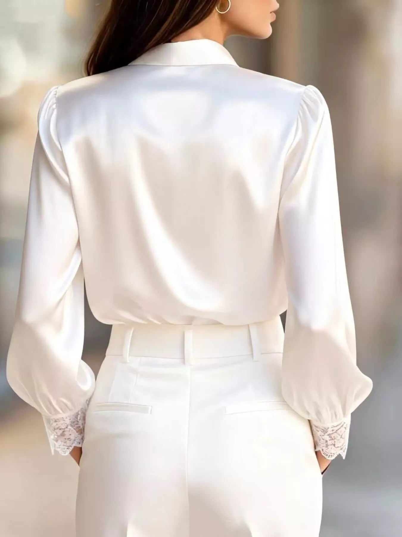 Lace Detail Long Sleeve Shirt