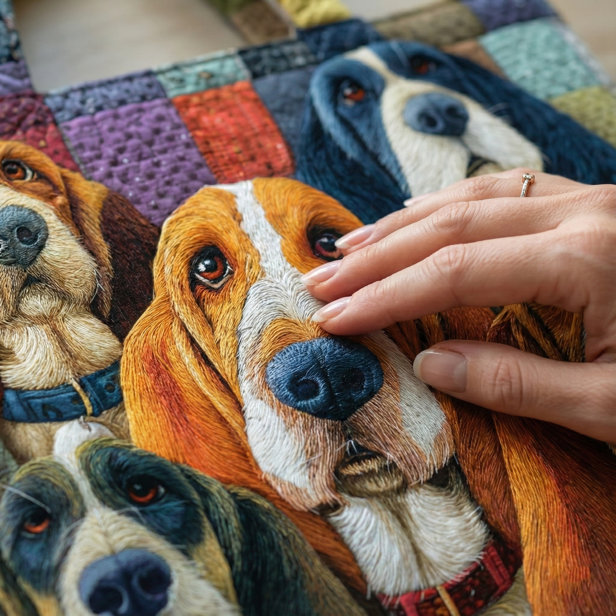 Basset Hound Quilted Tote Bag GFTONT6030