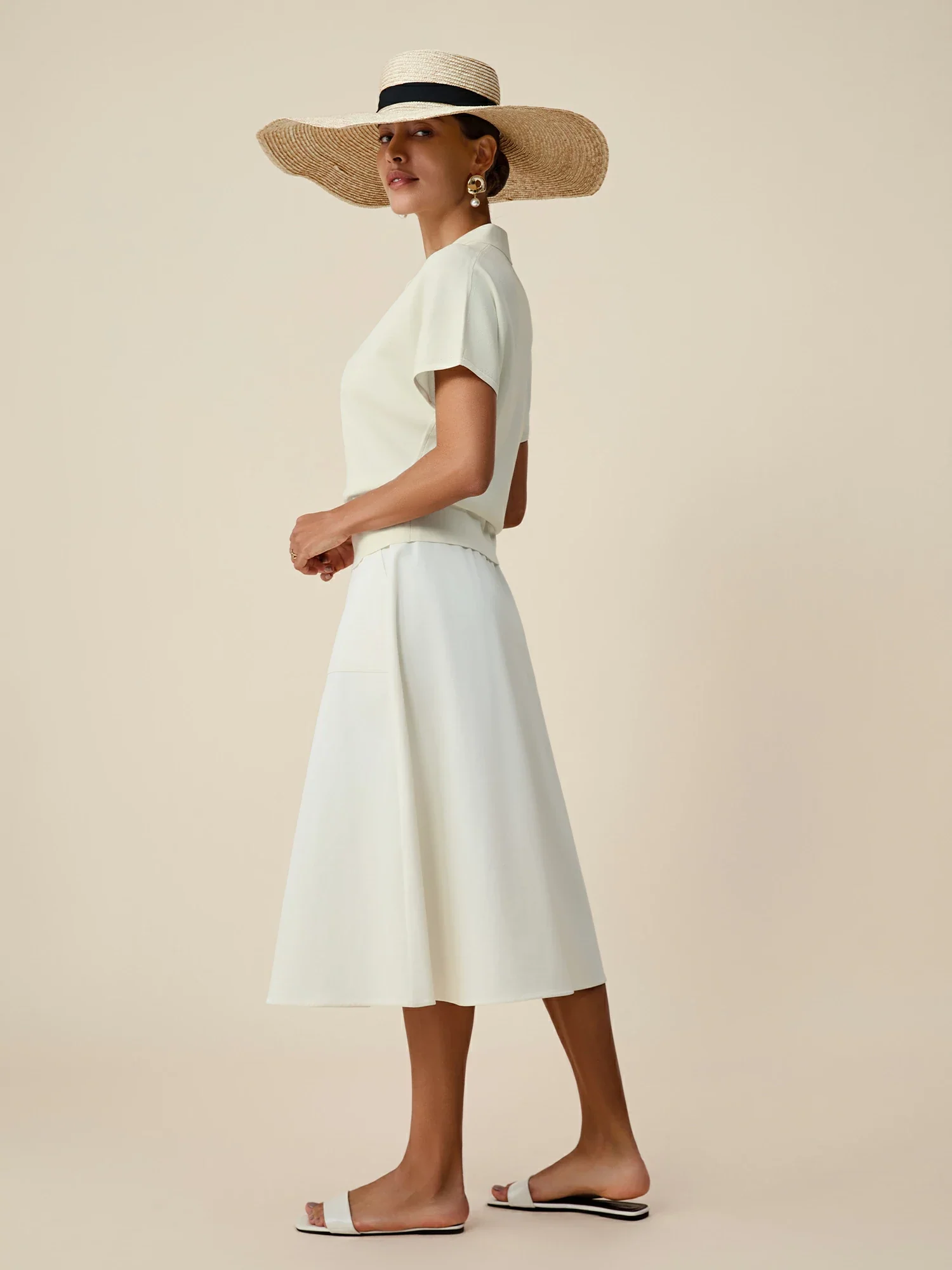 Polo Neck Short Sleeve Knit Shirt