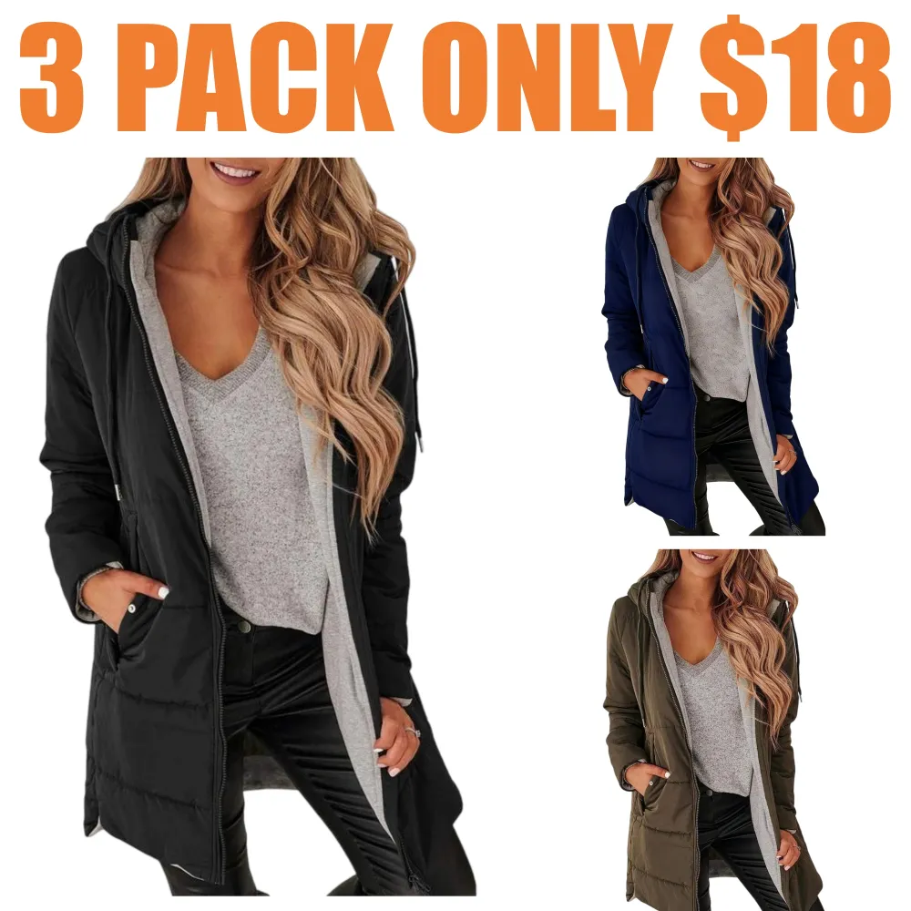 Womens Warm Puffer Down Jacket Hooded