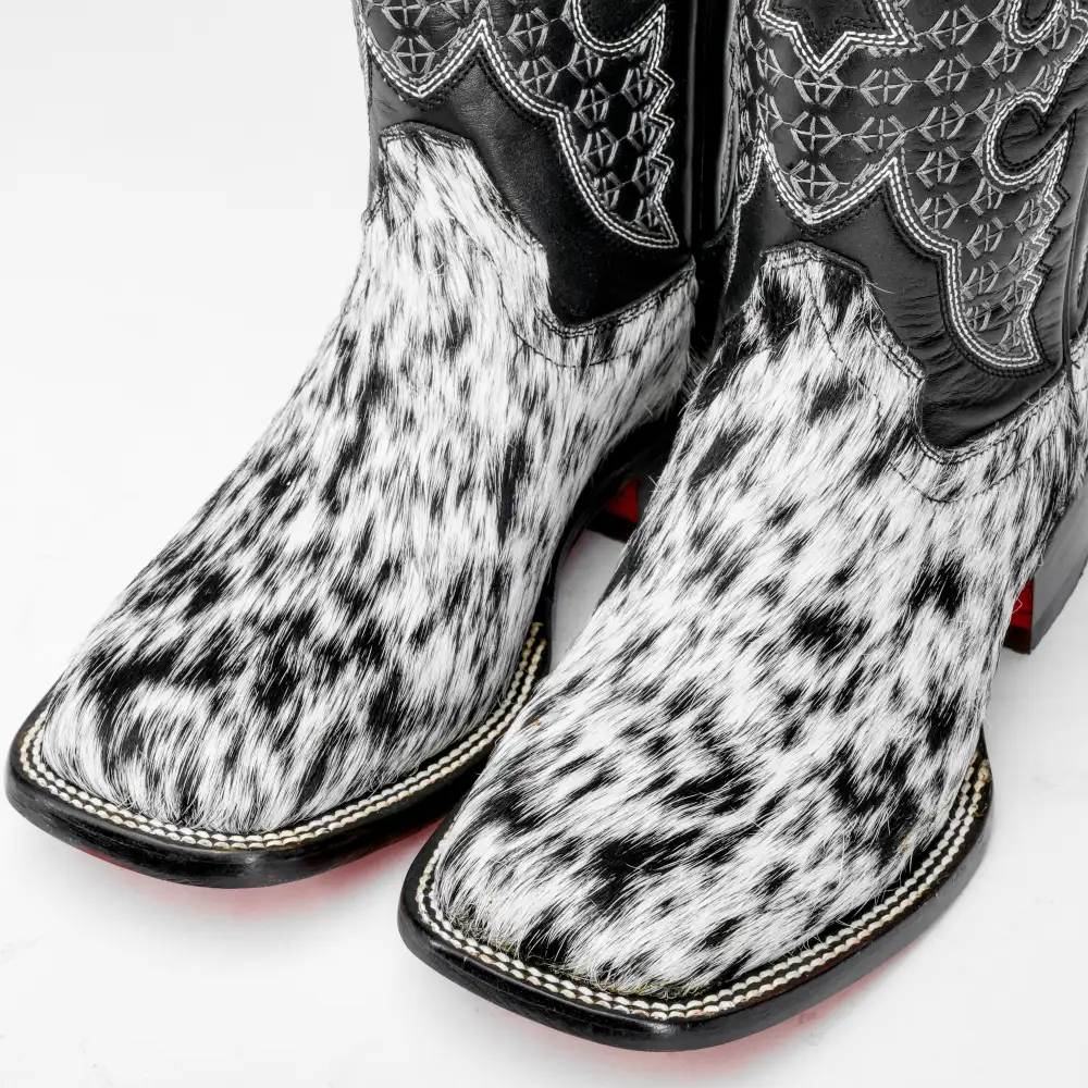Genuine Cowhide Boots - Square Toe