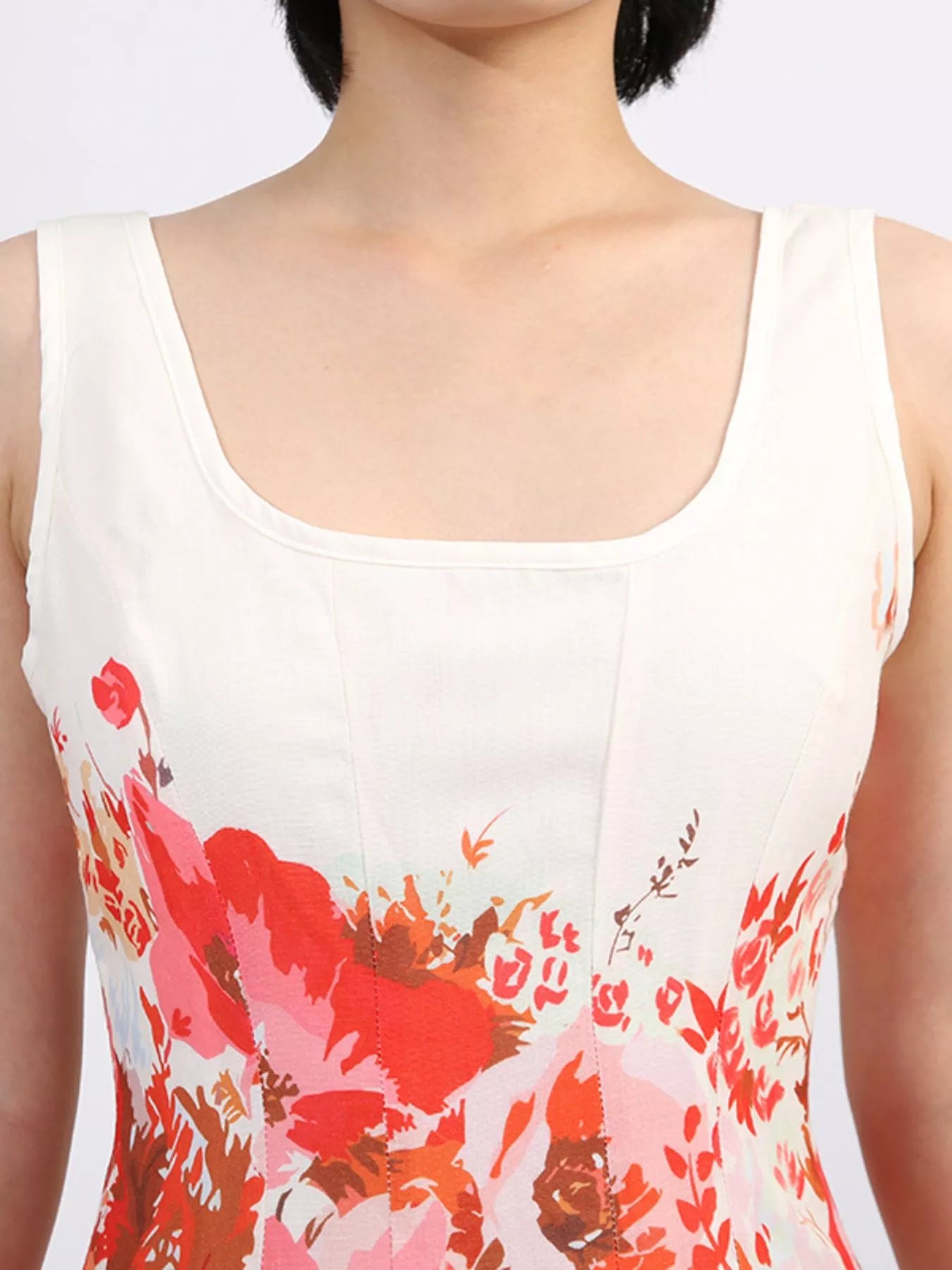 Floral Print Sleeveless A-Line Mini Dress