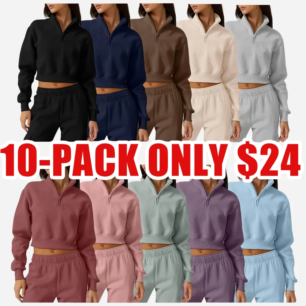 Women’s Half Zip Fleece Sports Top & Pants