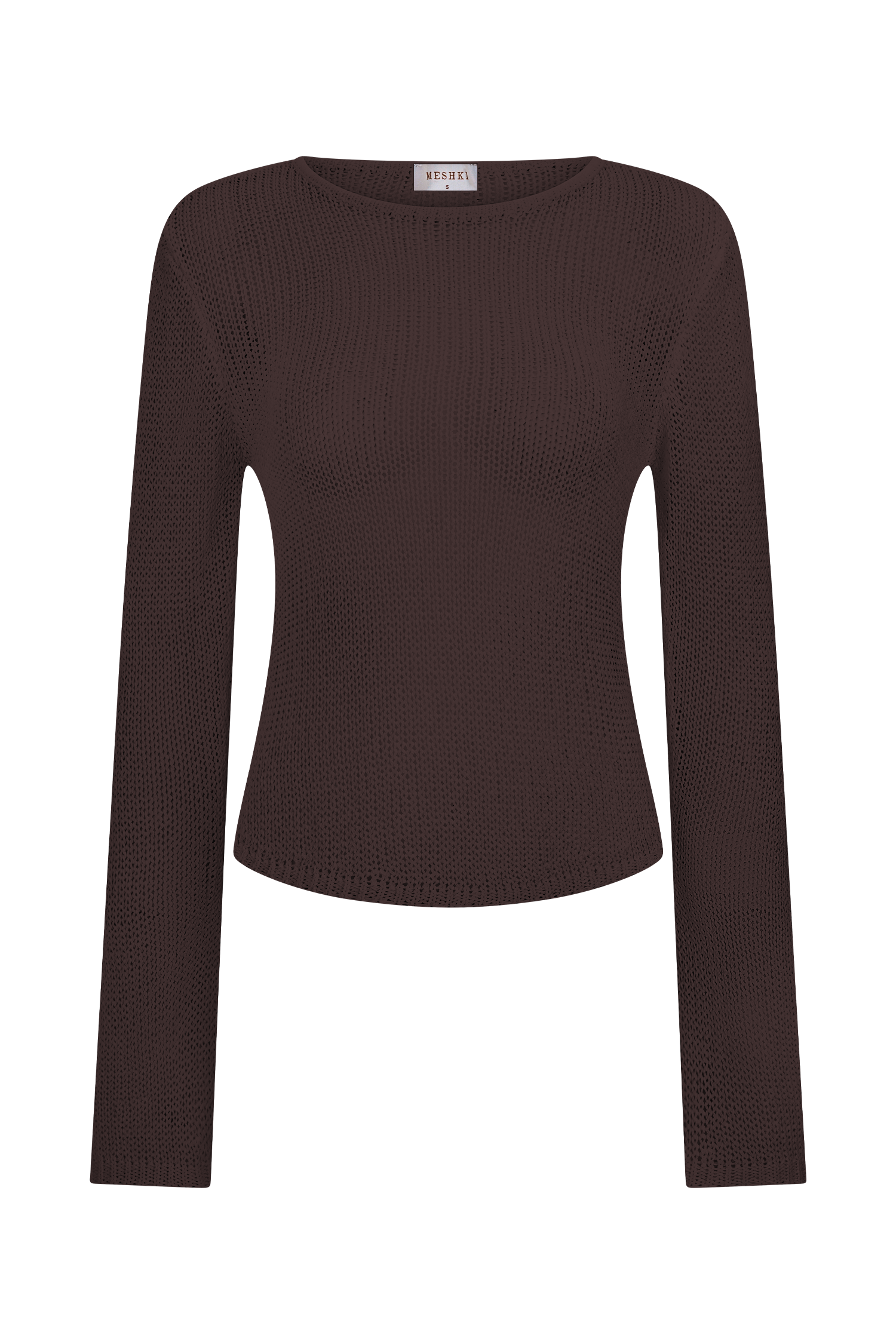Chocolate Long Sleeve Knit Top