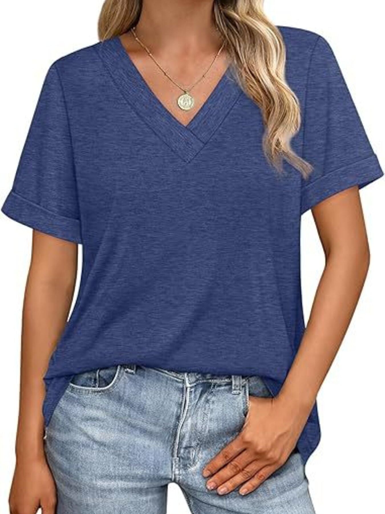 Casual V-Neck Short Sleeve T-Shirt