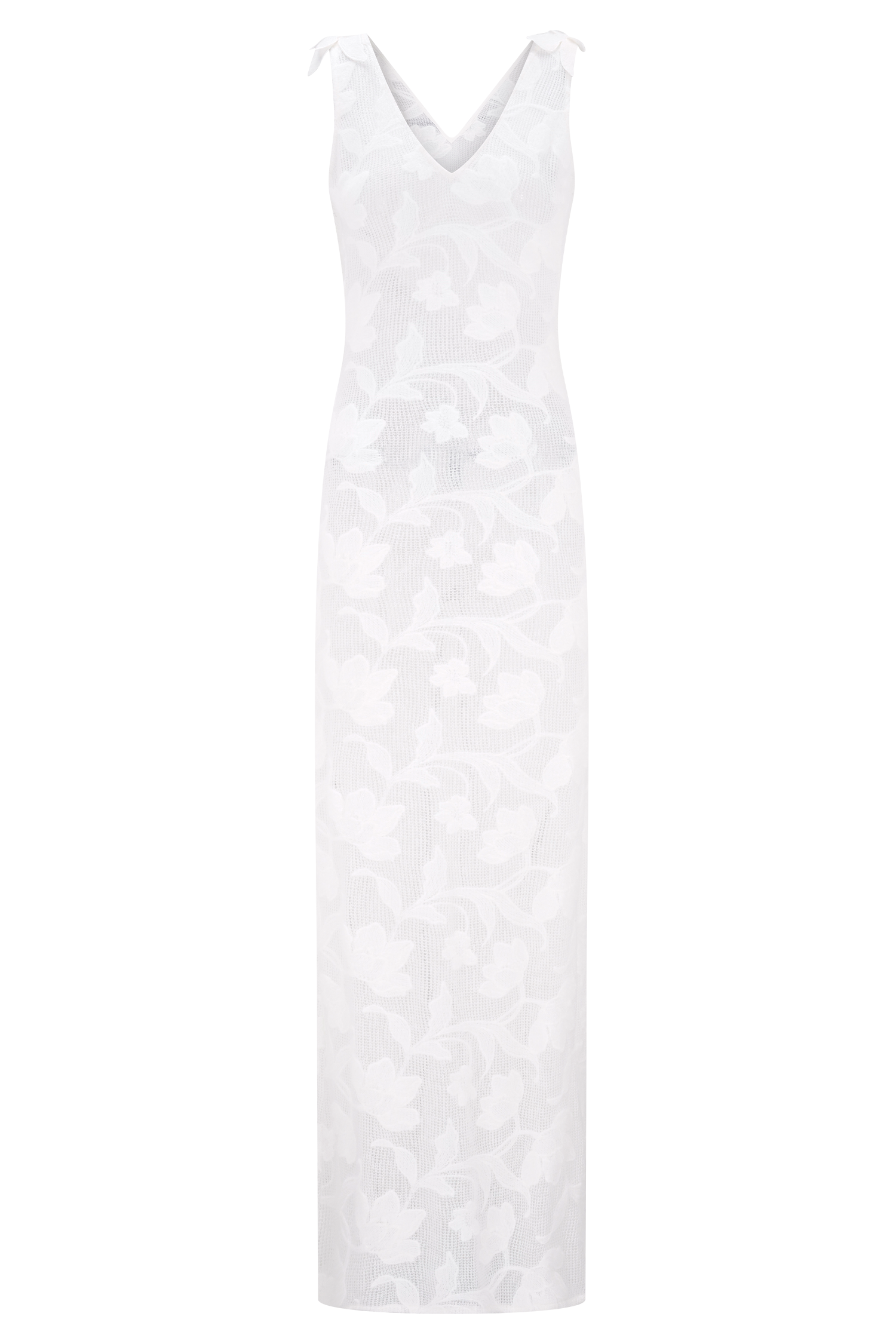 Ivory Floral Sheer Maxi Dress