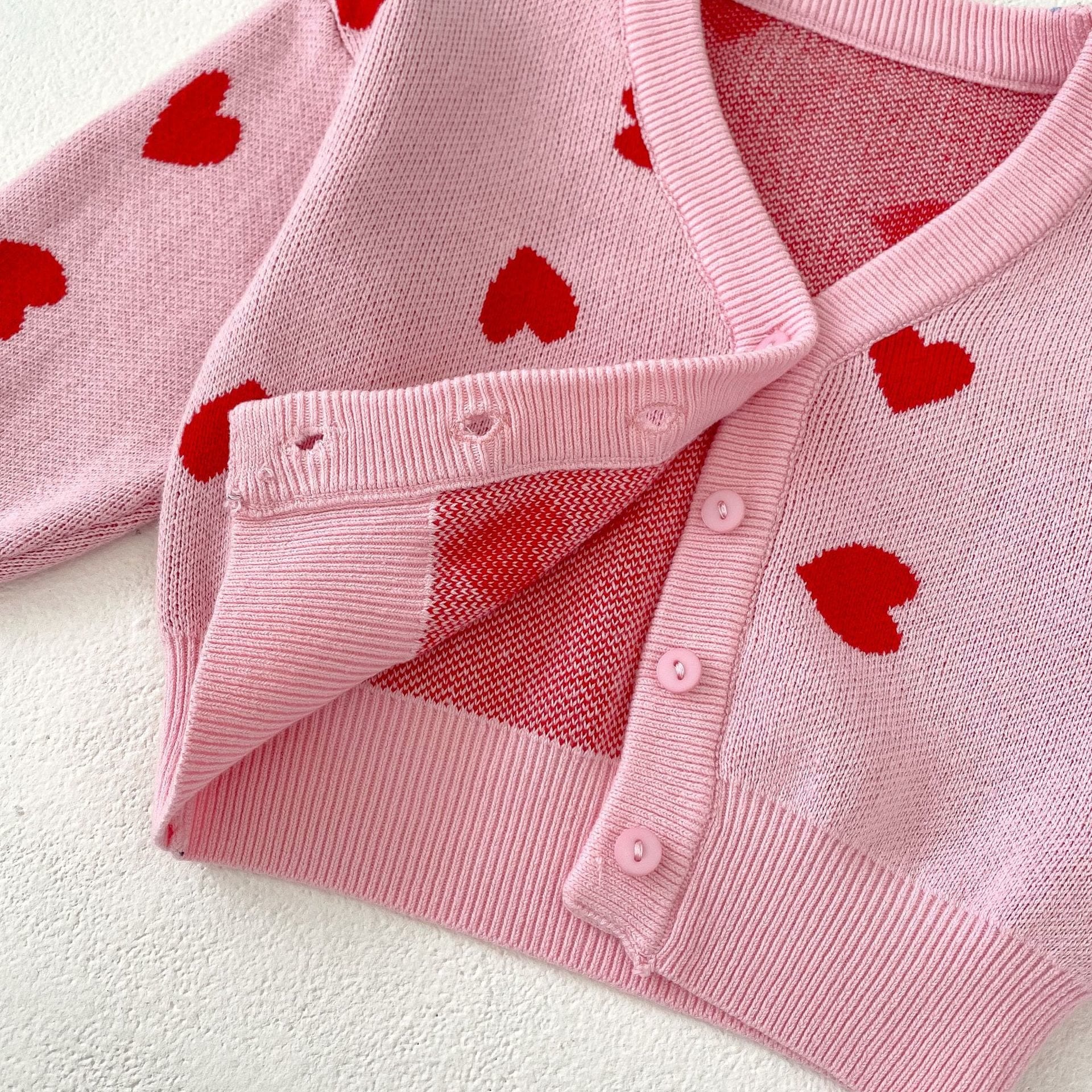 Baby Knitted V-neck Heart Cardigan