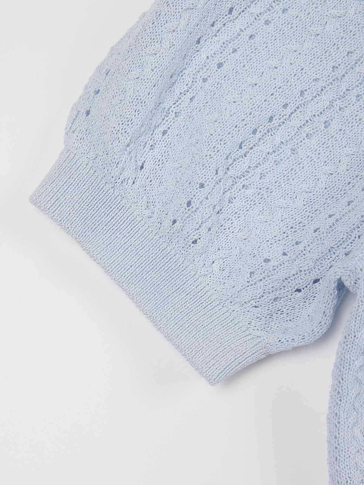 ASOBIO Ribbed Knit Polo Top