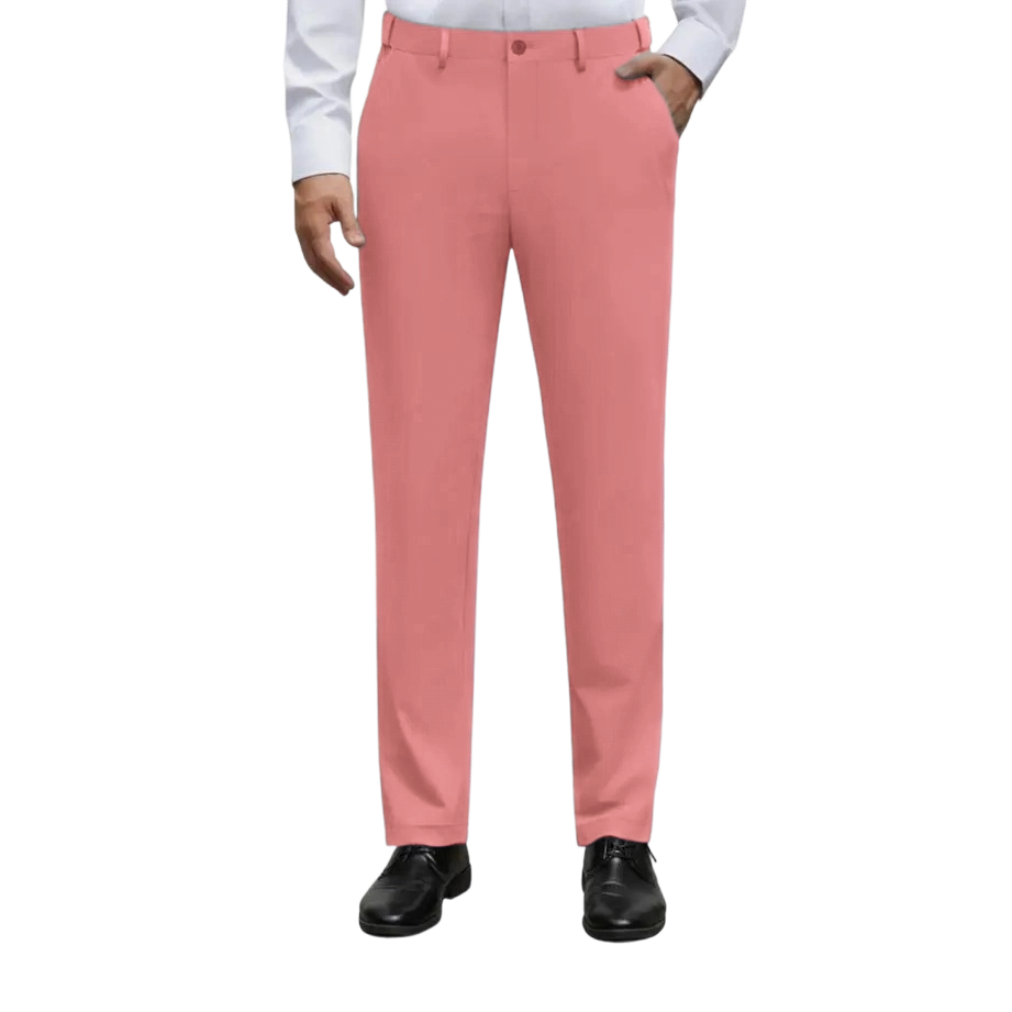 Men's Stretch Dress Pants No Iron Golf Pants Expandable Waist Flat Front Business Casual Pants